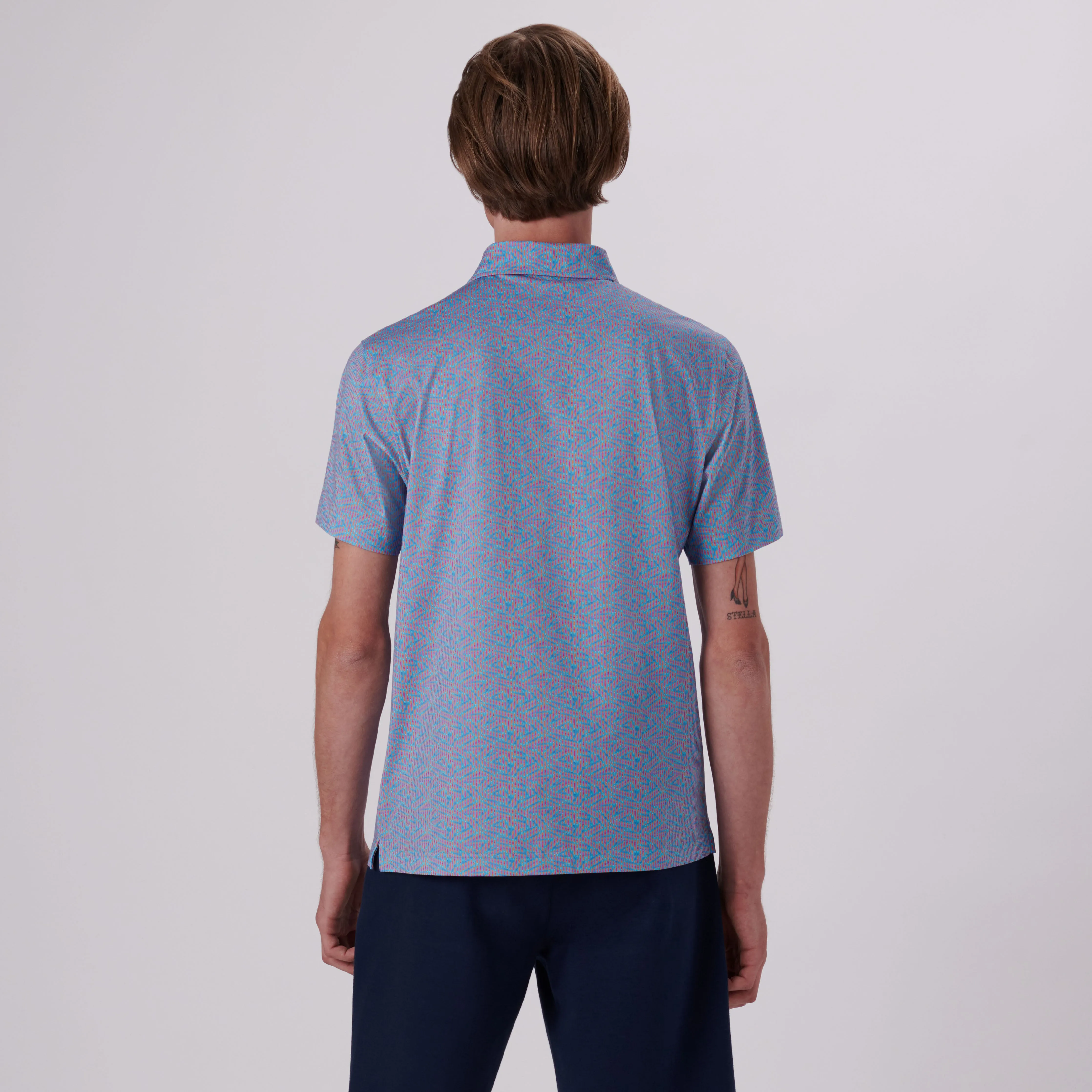 Victor Ribbon Stripe Print OoohCotton Polo sold by Bugatchi product image thumbnail 4