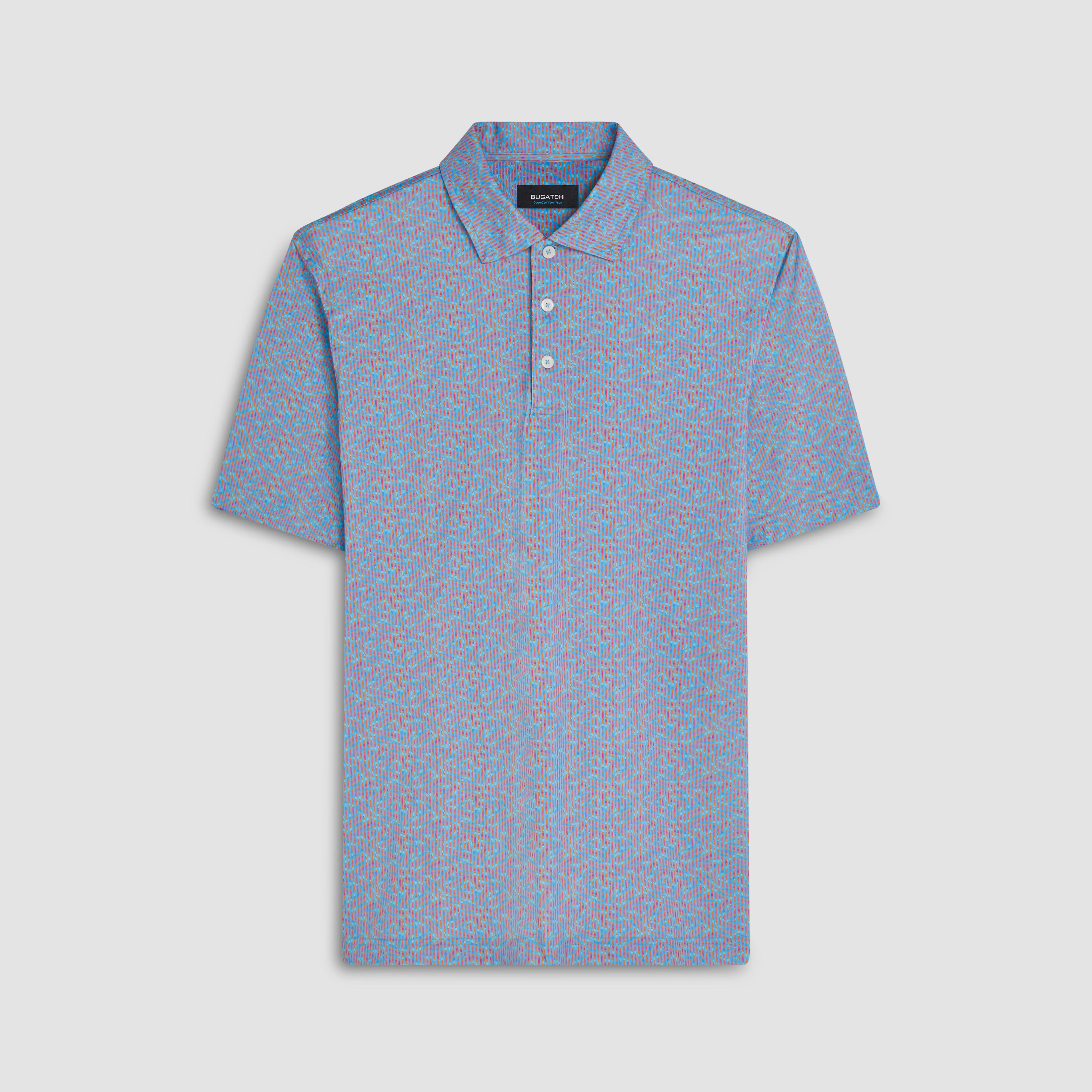 Victor Ribbon Stripe Print OoohCotton Polo sold by Bugatchi