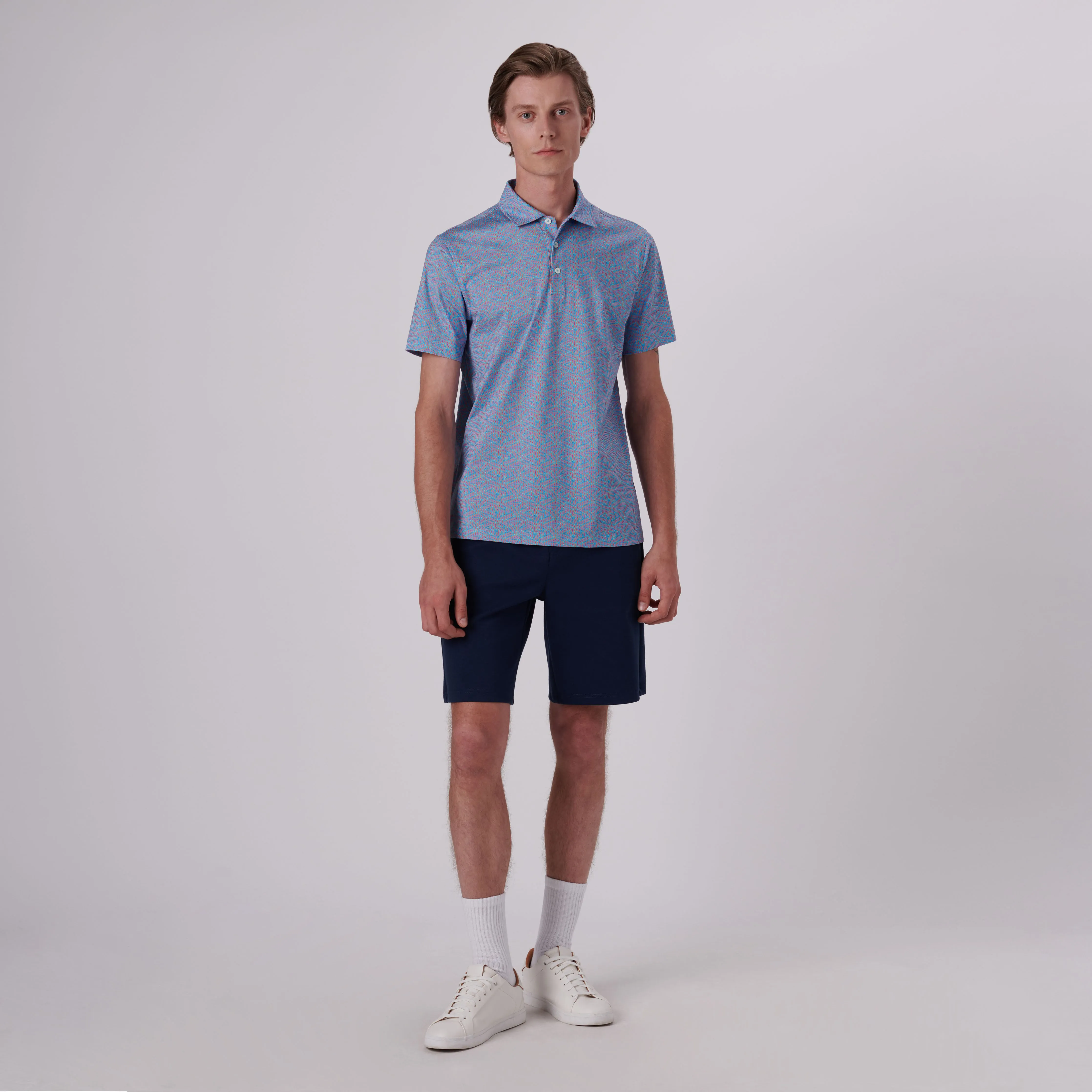 Victor Ribbon Stripe Print OoohCotton Polo sold by Bugatchi product image thumbnail 5