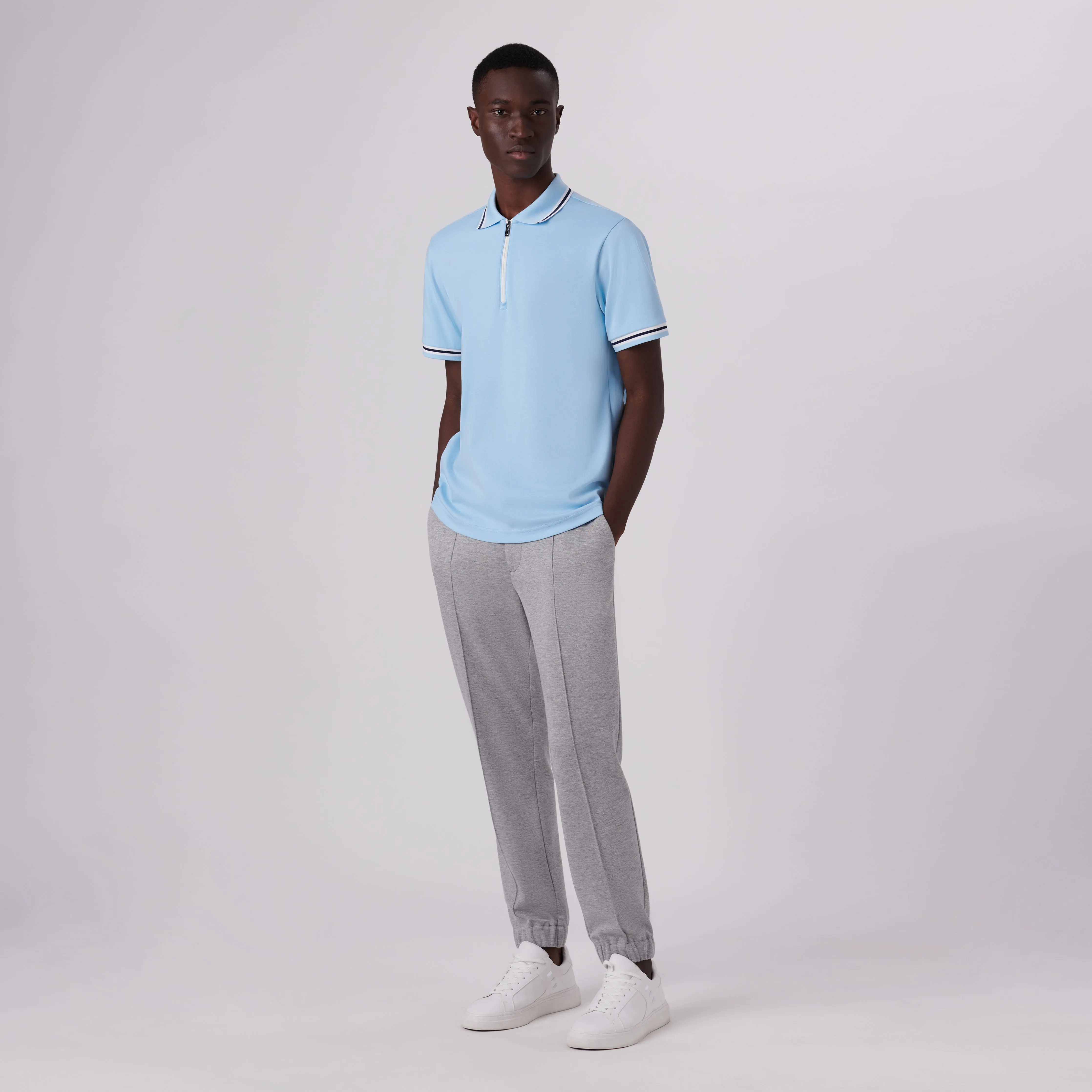 Quarter Zip Polo Shirt sold by Bugatchi product image thumbnail 5