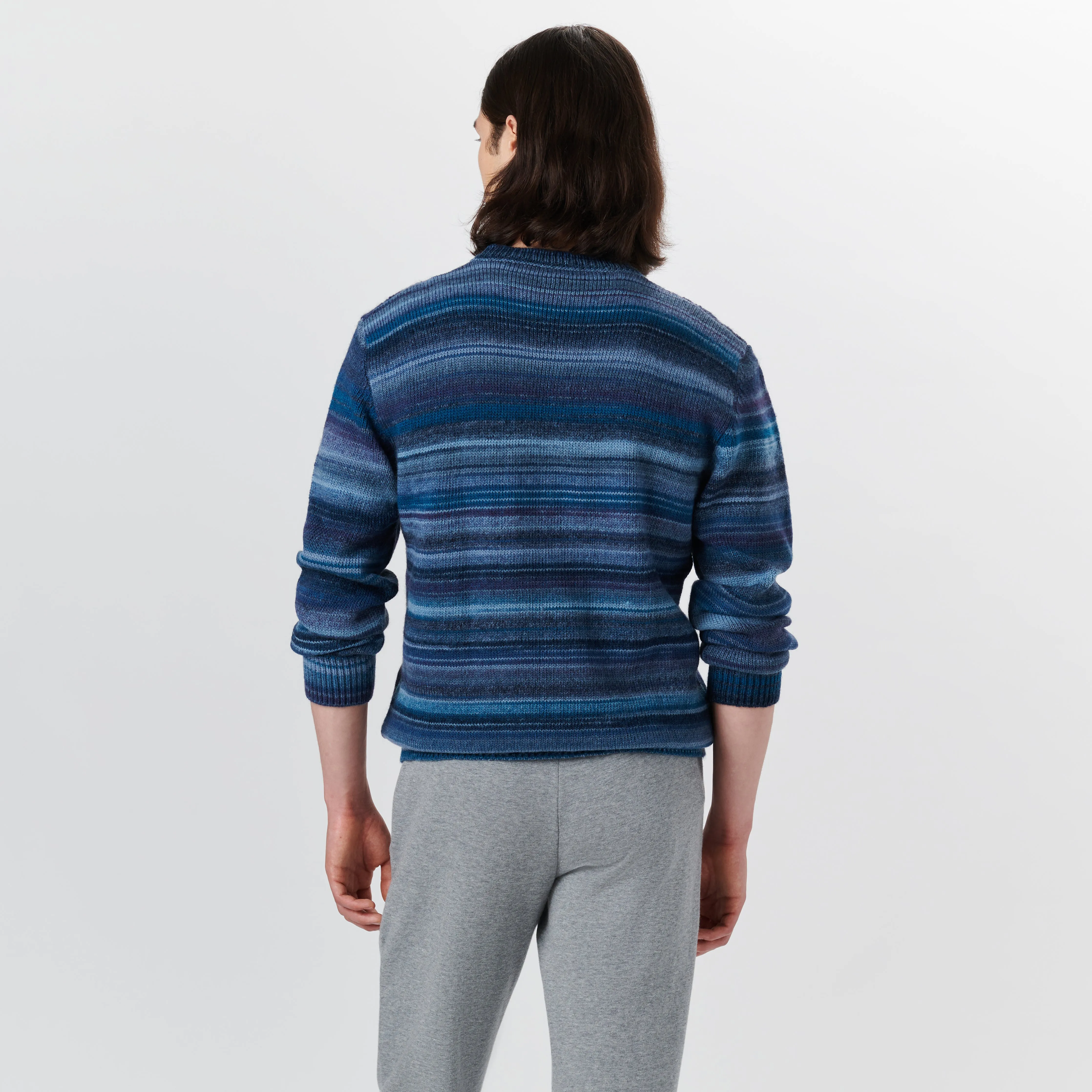 Crew Neck Striped Jacquard Sweater sold by Bugatchi product image thumbnail 4