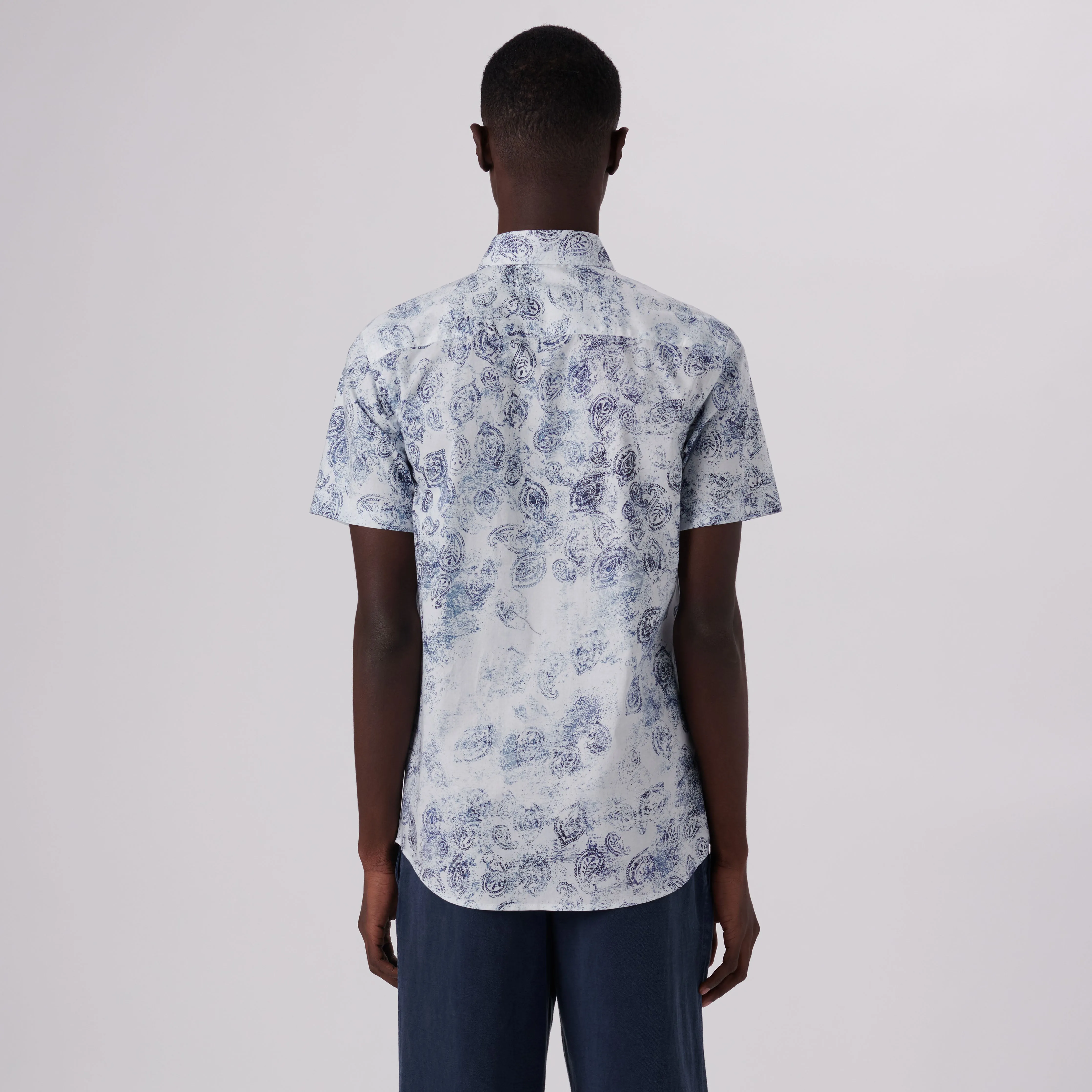 Orson Paisley Print Short Sleeve Shirt sold by Bugatchi product image thumbnail 4