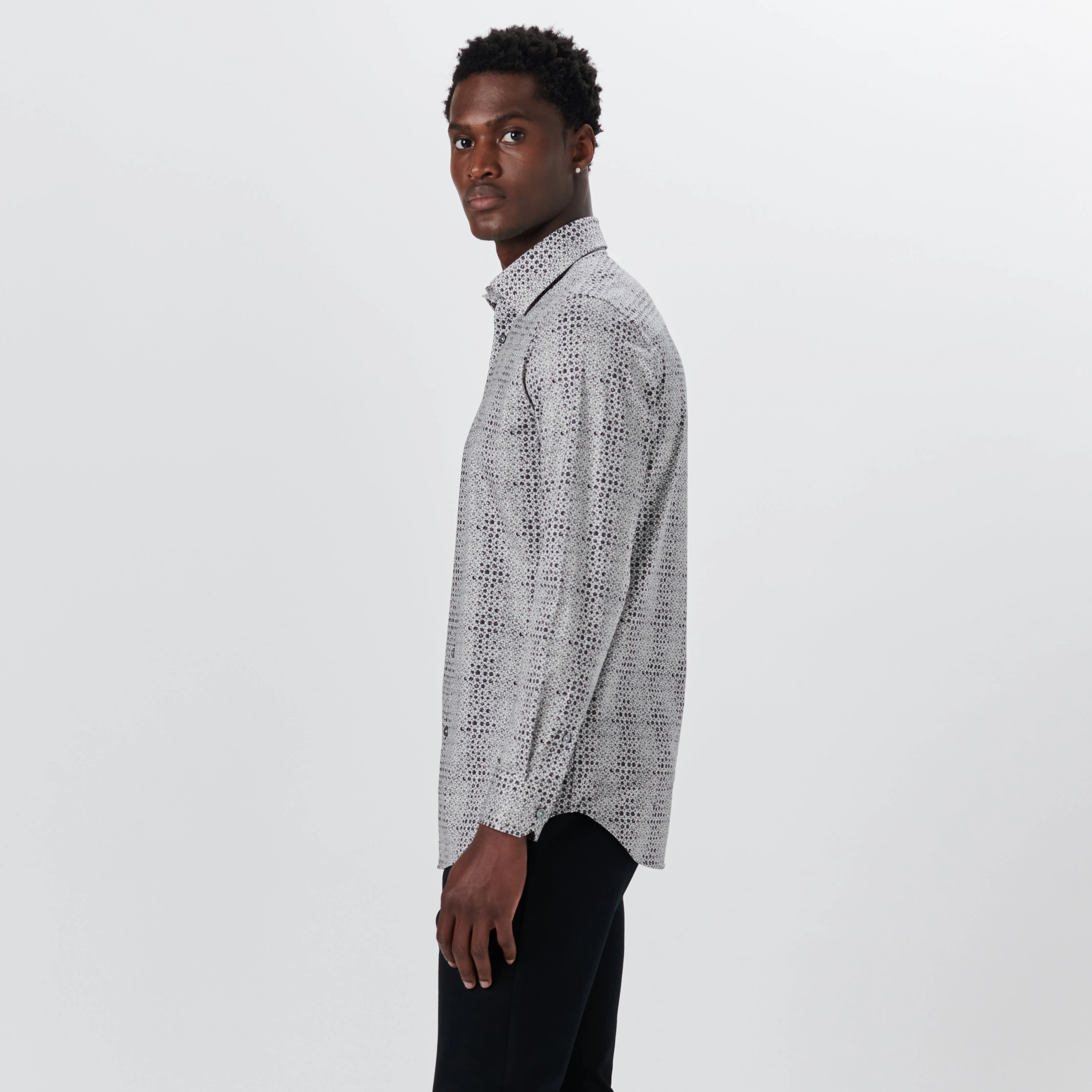 JAMES Abstract Print OoohCotton Shirt sold by Bugatchi product image thumbnail 3