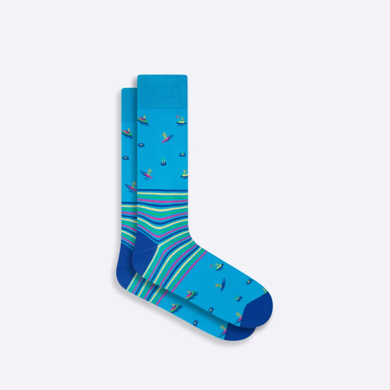 Surfers Striped Mid-Calf Socks sold by Bugatchi