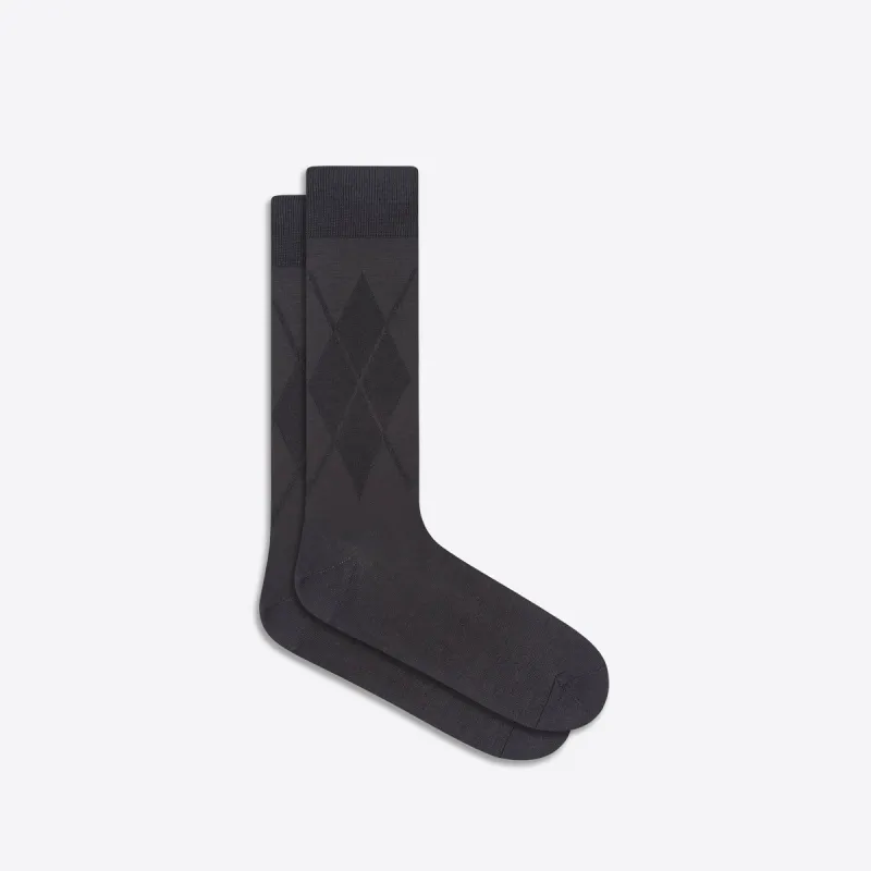 Tonal Diamond Check Mid-Calf Socks sold by Bugatchi