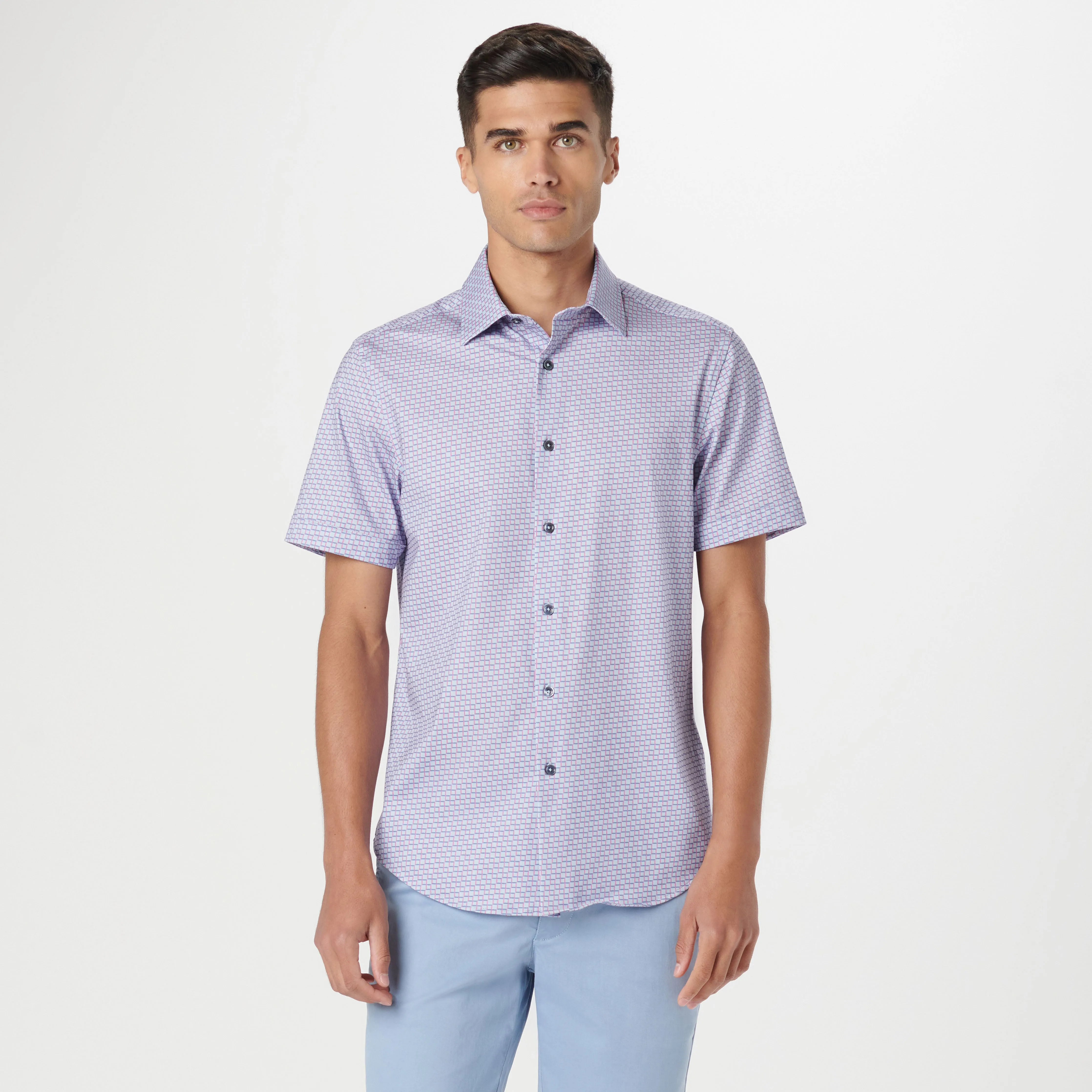 Miles Geometric OoohCotton Short Sleeve Shirt sold by Bugatchi product image thumbnail 2