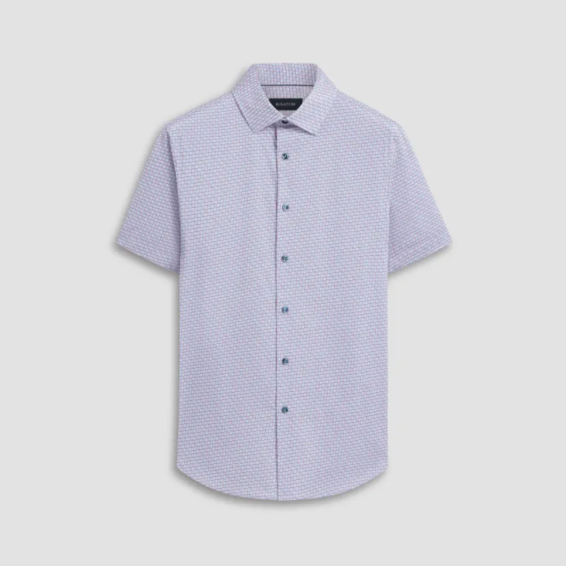 Miles Geometric OoohCotton Short Sleeve Shirt sold by Bugatchi