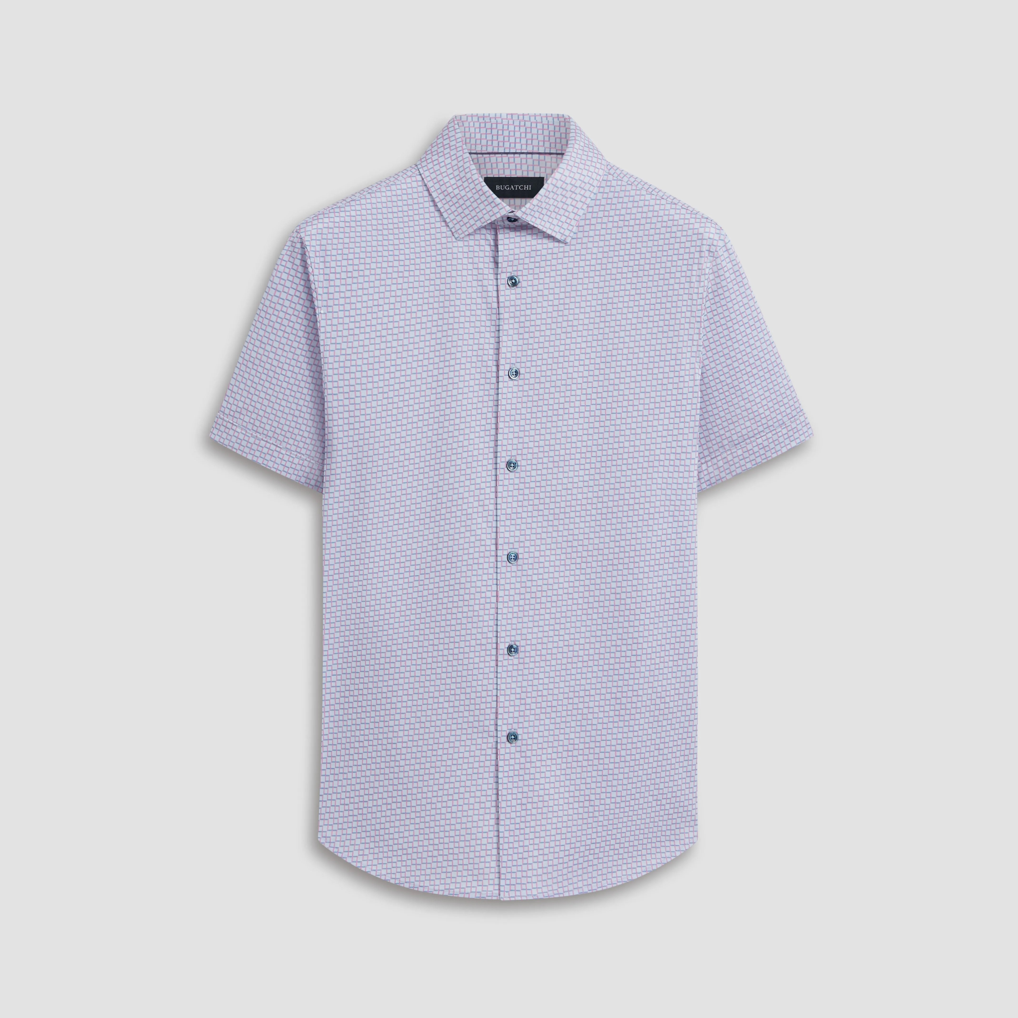Miles Geometric OoohCotton Short Sleeve Shirt sold by Bugatchi