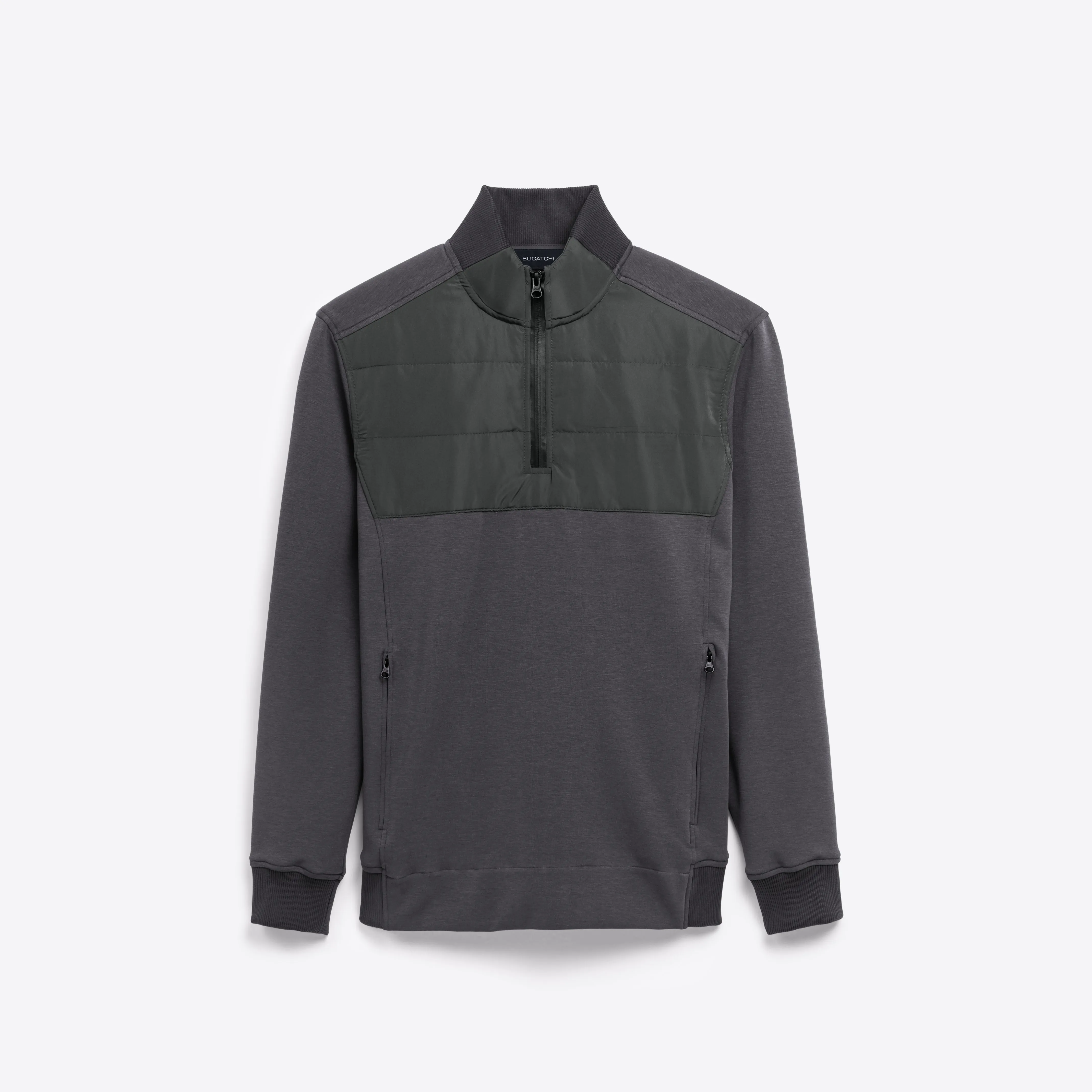 Solid Quarter Zip Mock Neck Pullover sold by Bugatchi