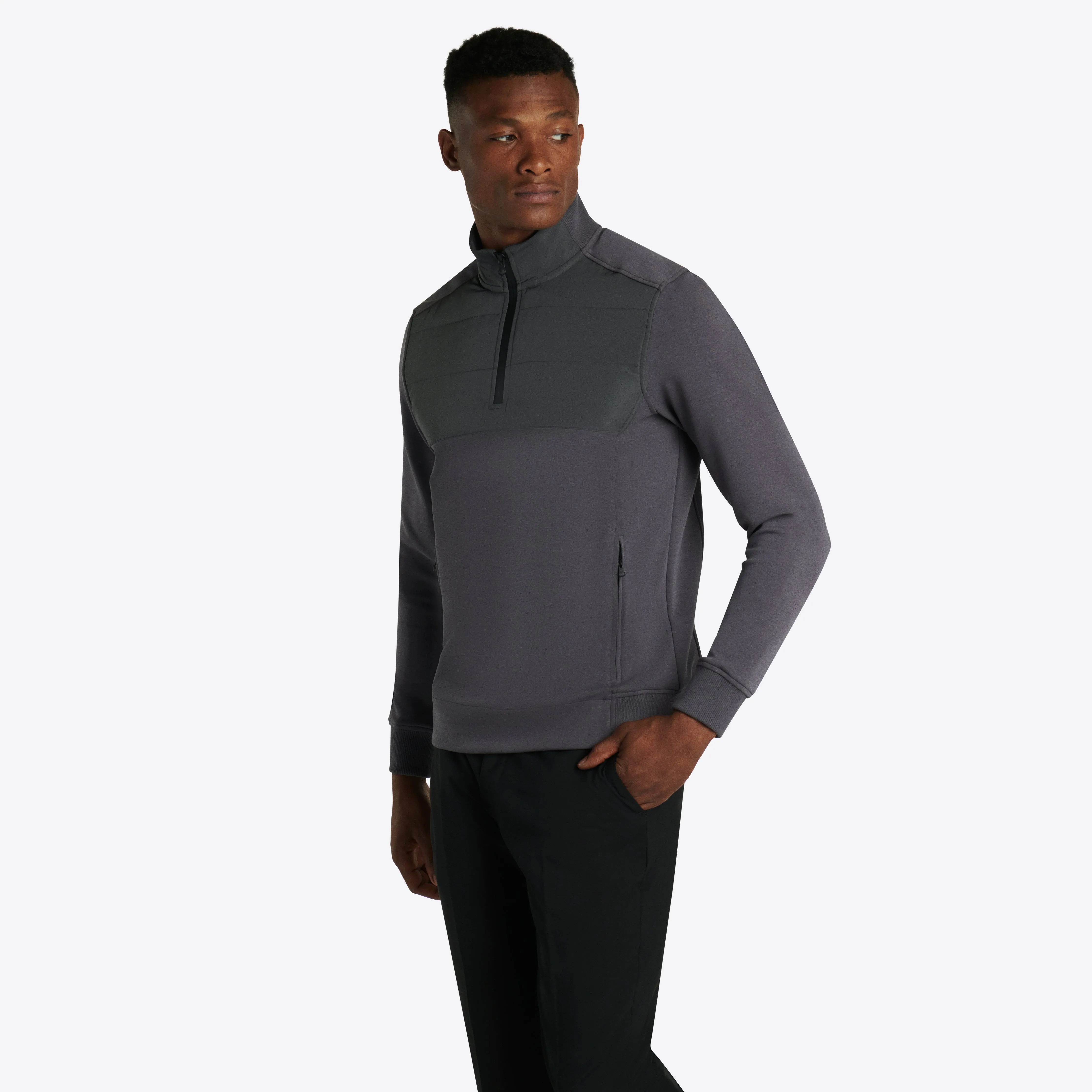 Solid Quarter Zip Mock Neck Pullover sold by Bugatchi product image thumbnail 3