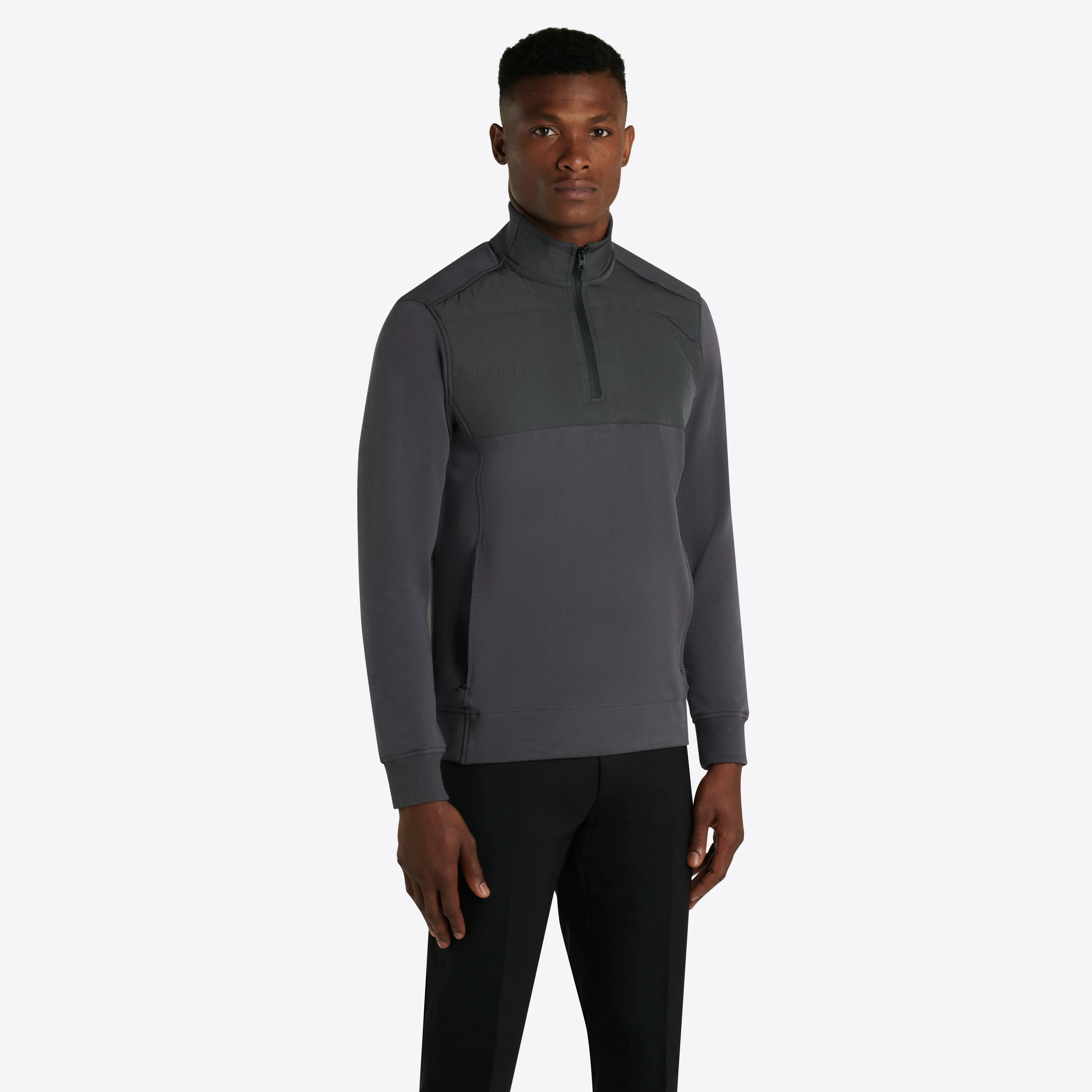 Solid Quarter Zip Mock Neck Pullover sold by Bugatchi product image thumbnail 2