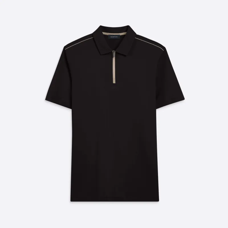 Short Sleeve Quarter Zip Polo sold by Bugatchi