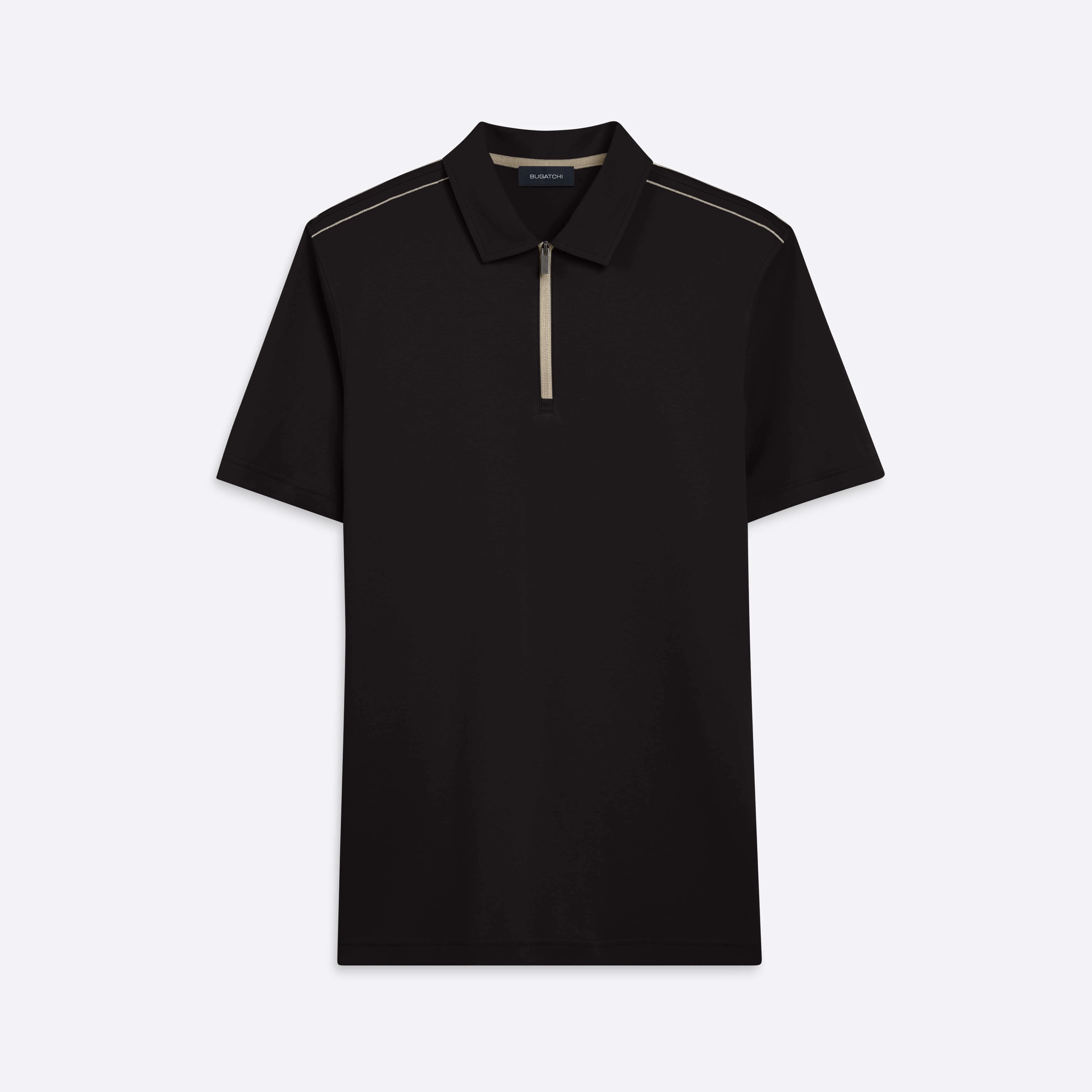 Short Sleeve Quarter Zip Polo sold by Bugatchi