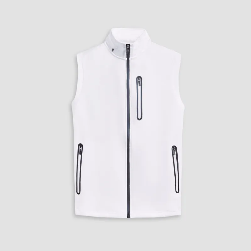 Soft Touch Performance Vest With Stow-Away Hood sold by Bugatchi