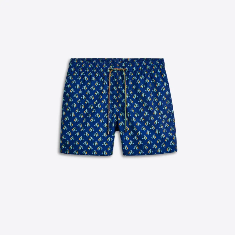 ARCHER Fish Print Swim Trunks sold by Bugatchi