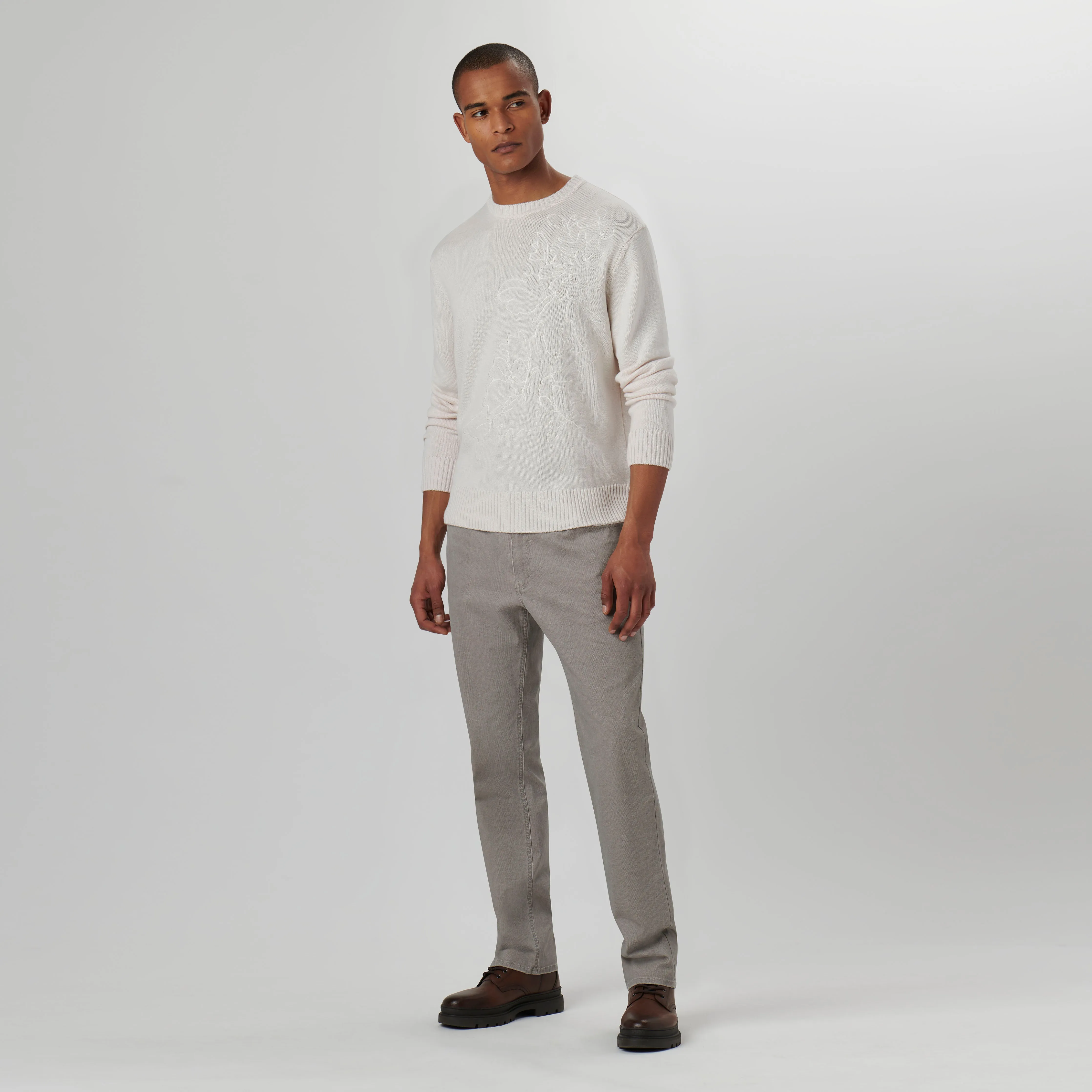 Floral Embroidered Crew Neck Sweater sold by Bugatchi product image thumbnail 5