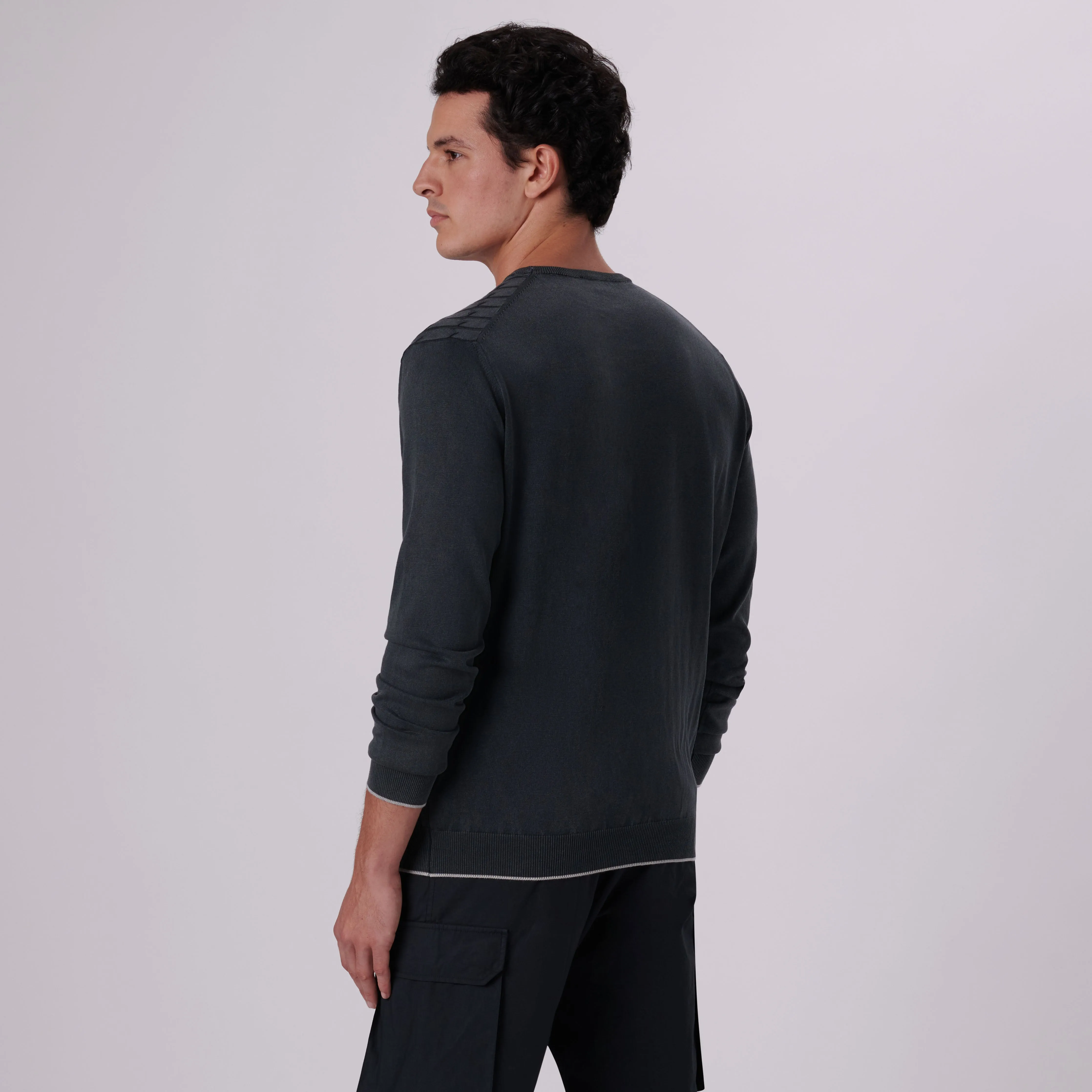 Knit Stitch Crew Neck Sweater sold by Bugatchi product image thumbnail 5