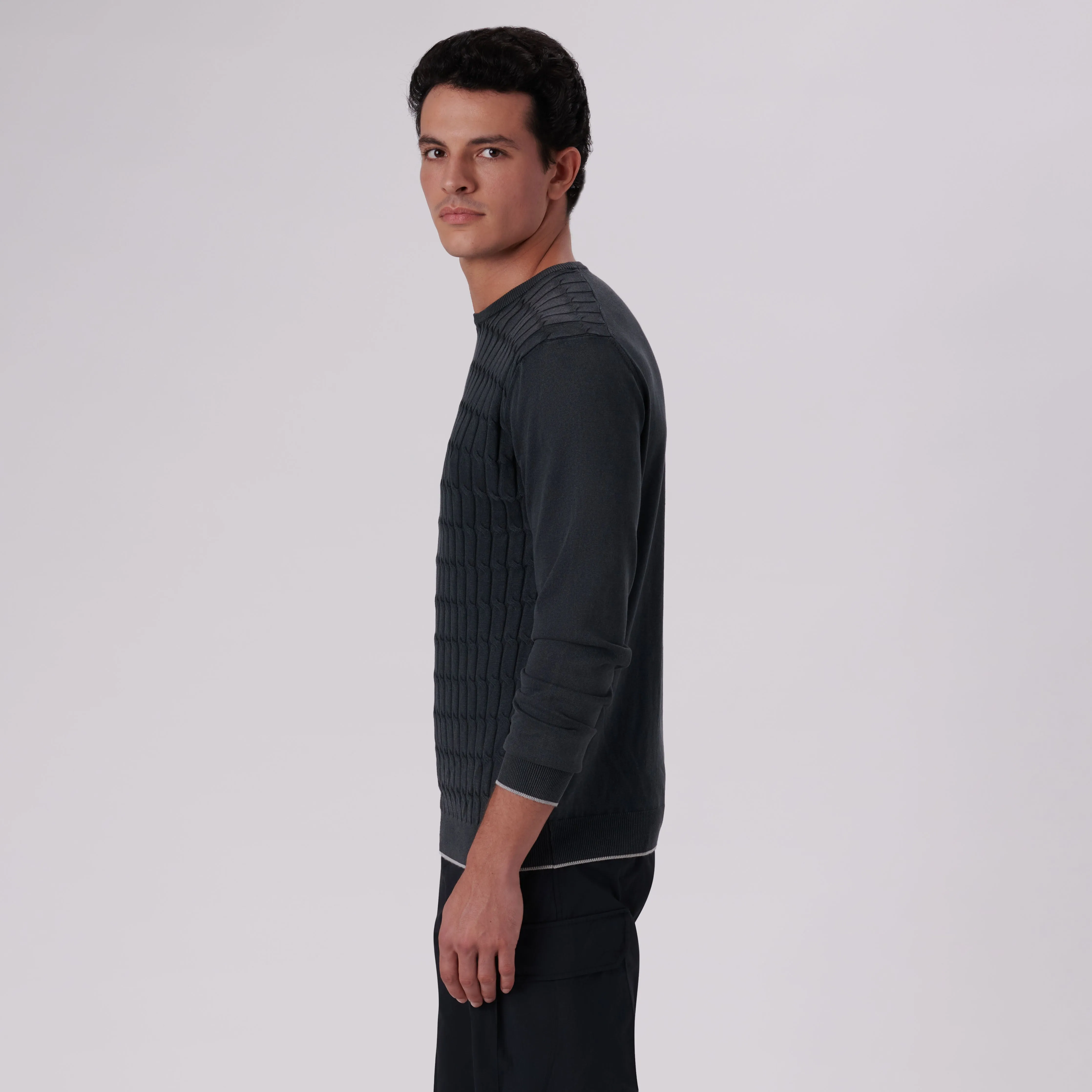 Knit Stitch Crew Neck Sweater sold by Bugatchi product image thumbnail 4