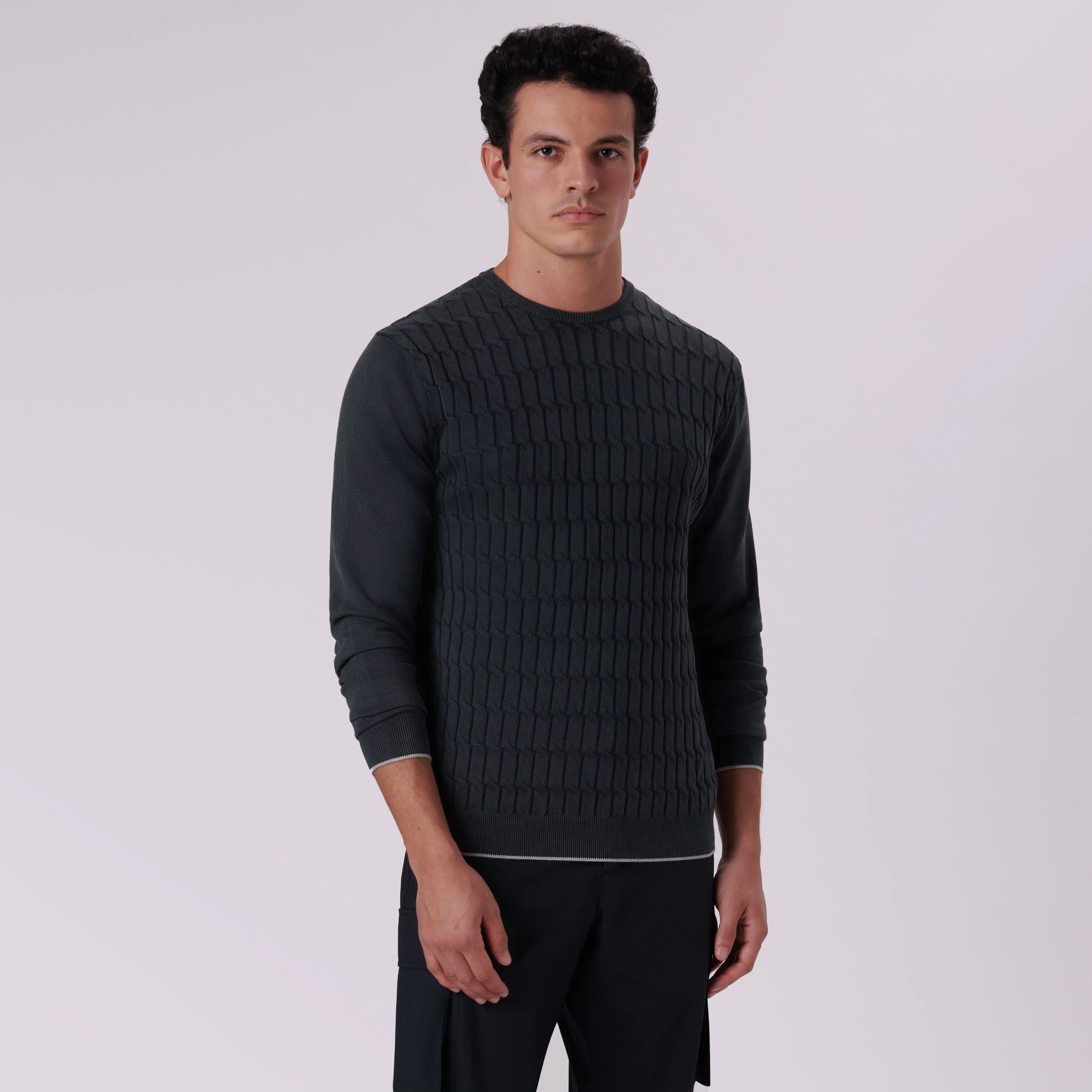 Knit Stitch Crew Neck Sweater sold by Bugatchi product image thumbnail 3
