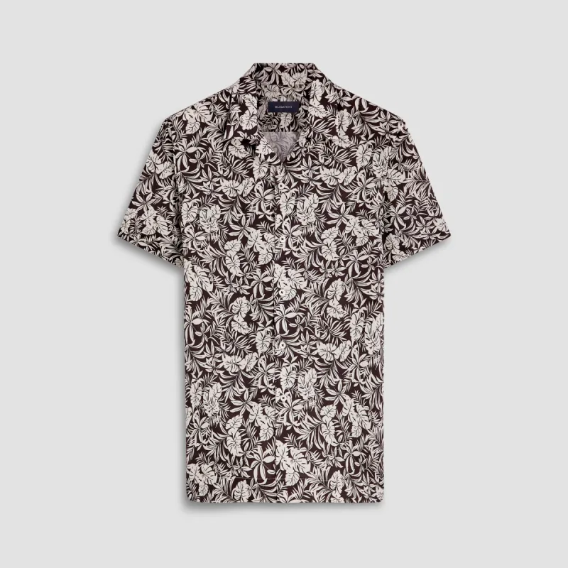 Jackson Leaf Print Short Sleeve Shirt sold by Bugatchi