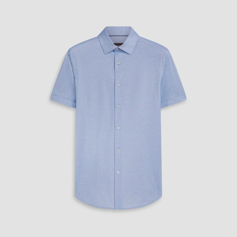 Miles Pin Diamond Print OoohCotton Short Sleeve Shirt sold by Bugatchi