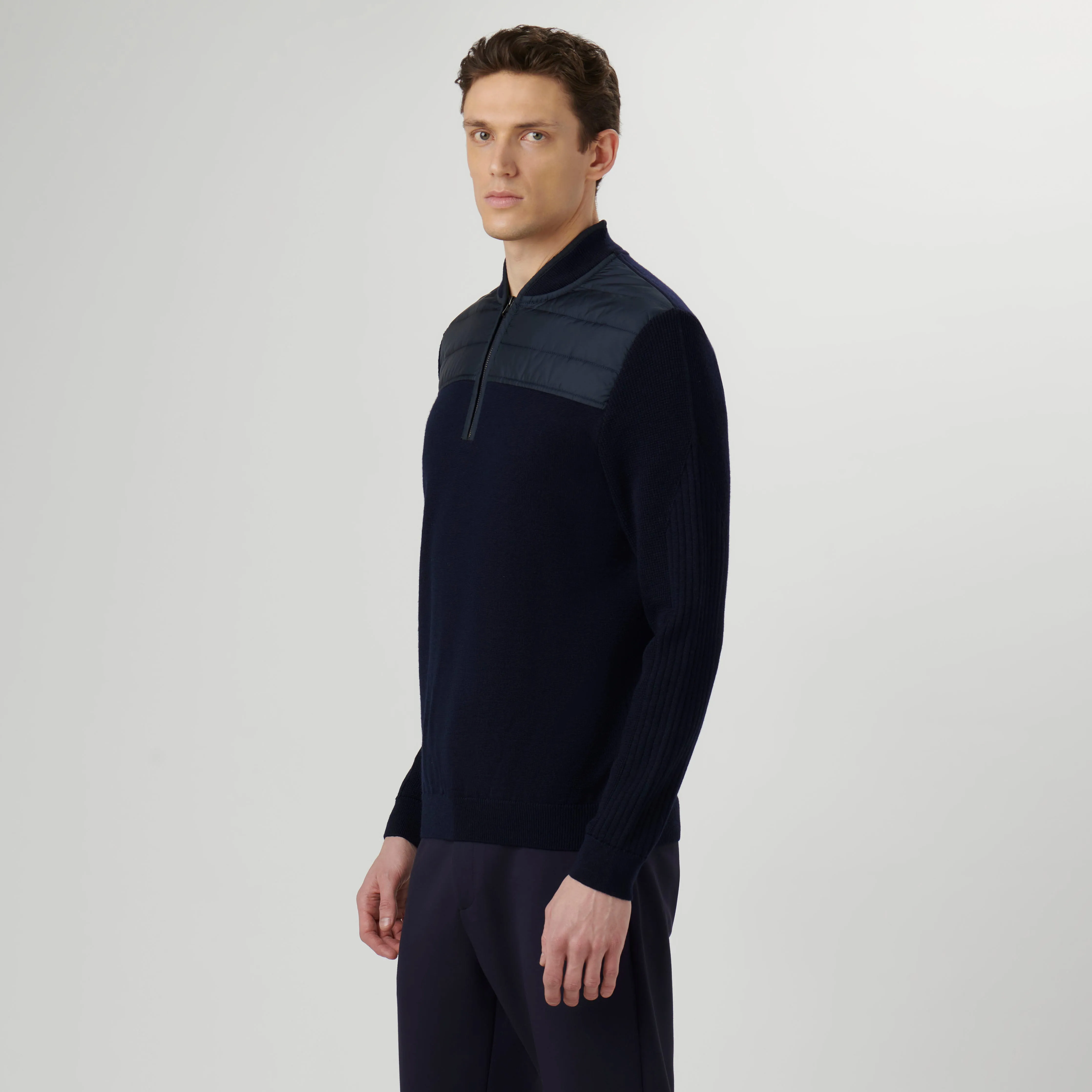 Solid Quarter Zip Sweater sold by Bugatchi product image thumbnail 3