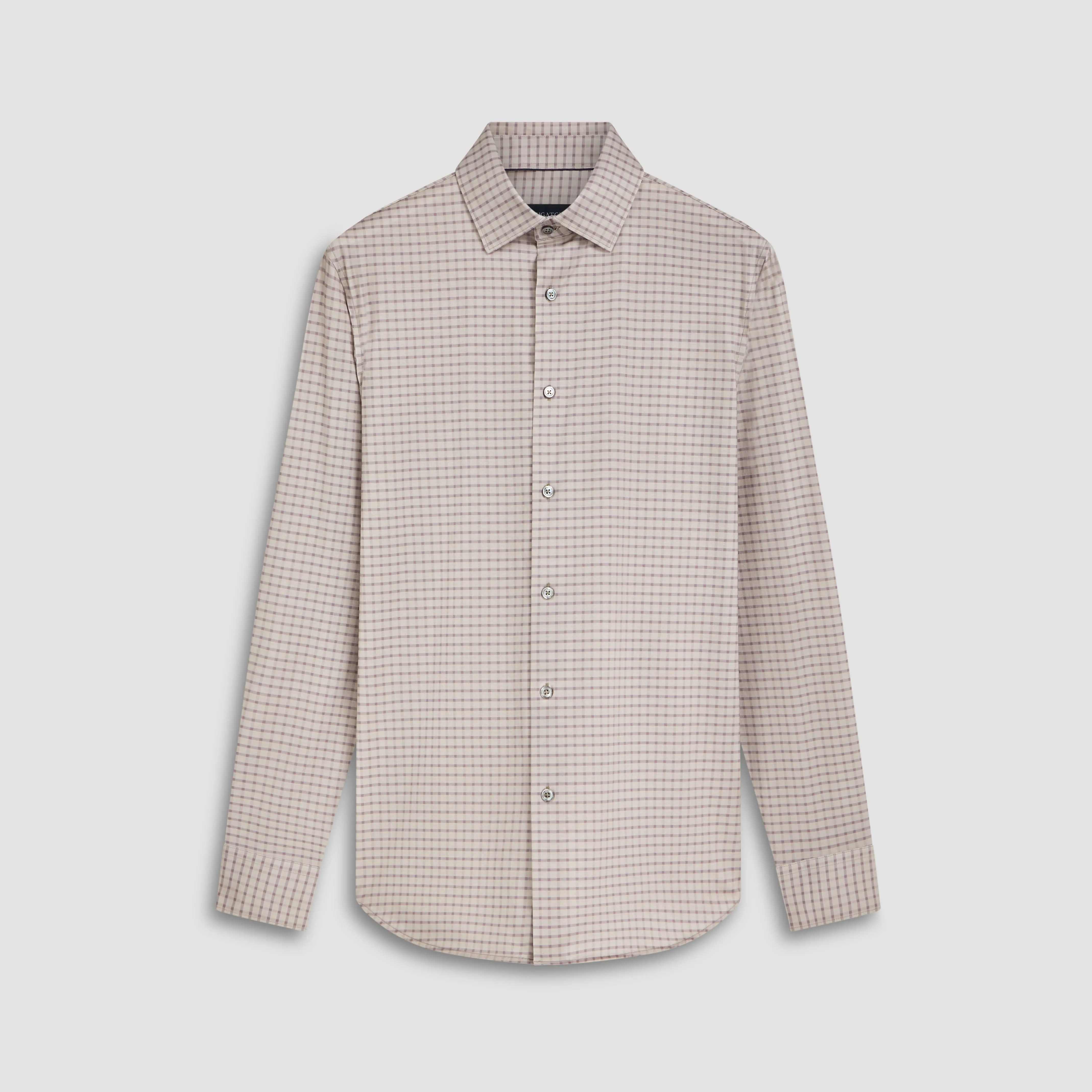 James Mini Check OoohCotton Shirt sold by Bugatchi