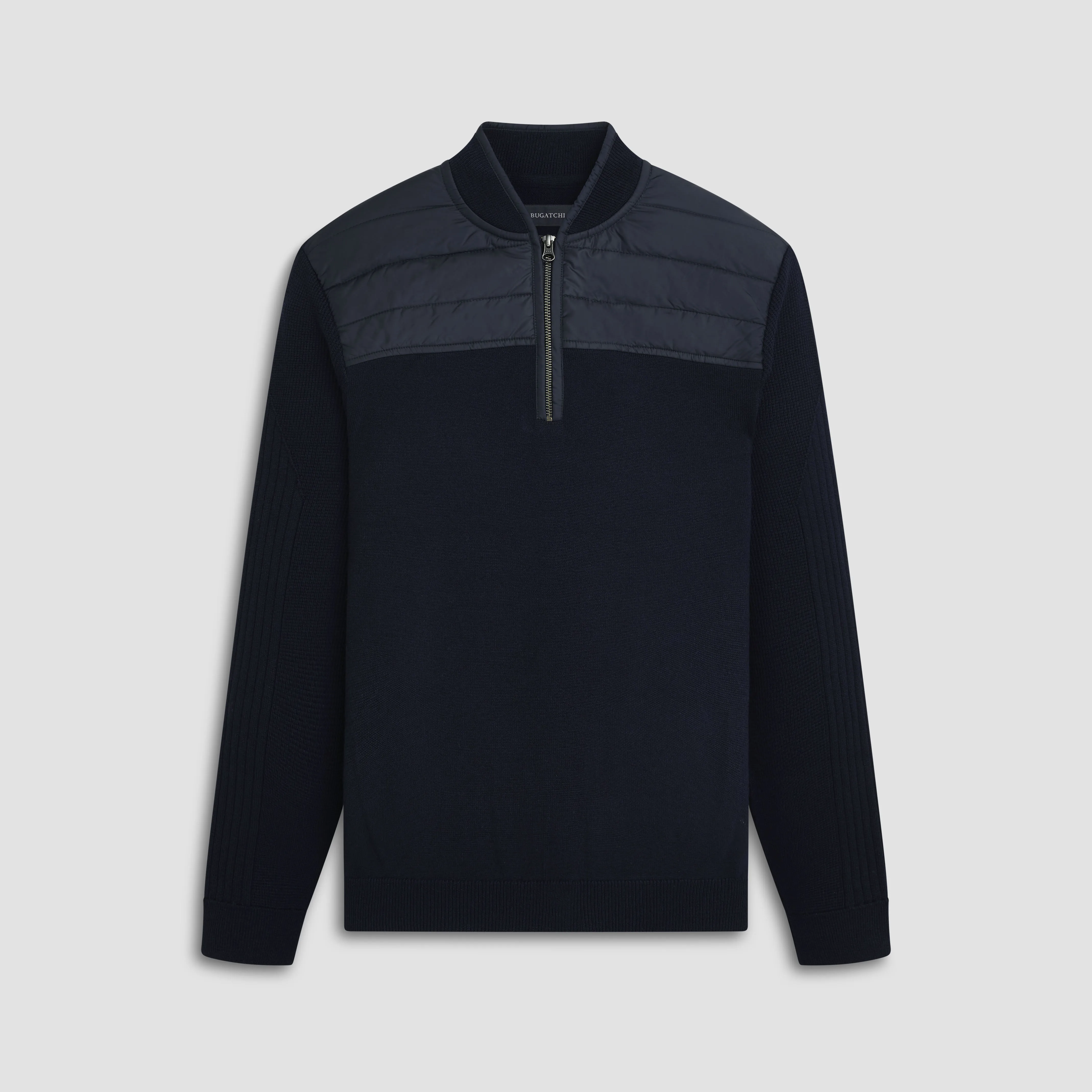 Solid Quarter Zip Sweater sold by Bugatchi