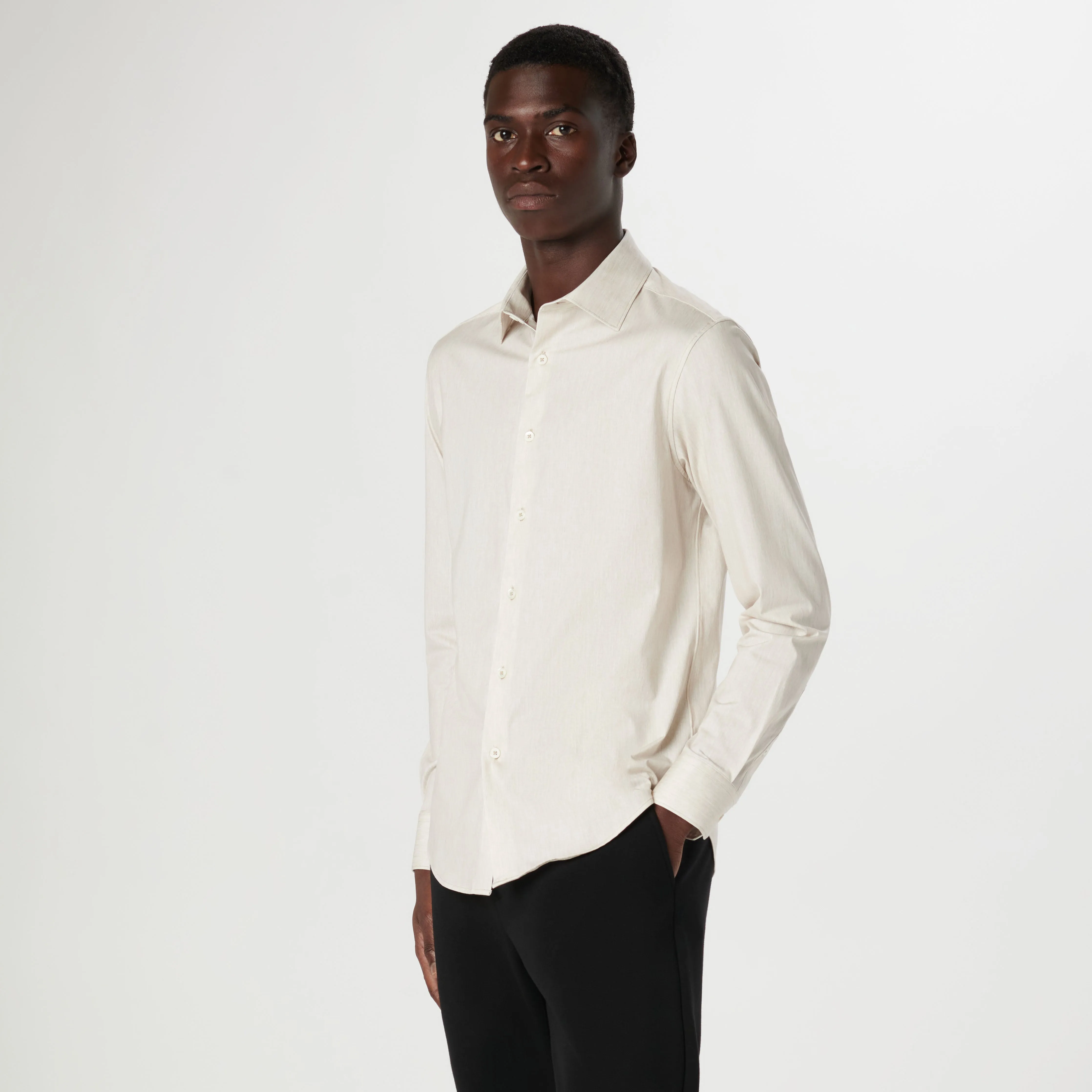 James Chambray Print OoohCotton Shirt sold by Bugatchi product image thumbnail 3