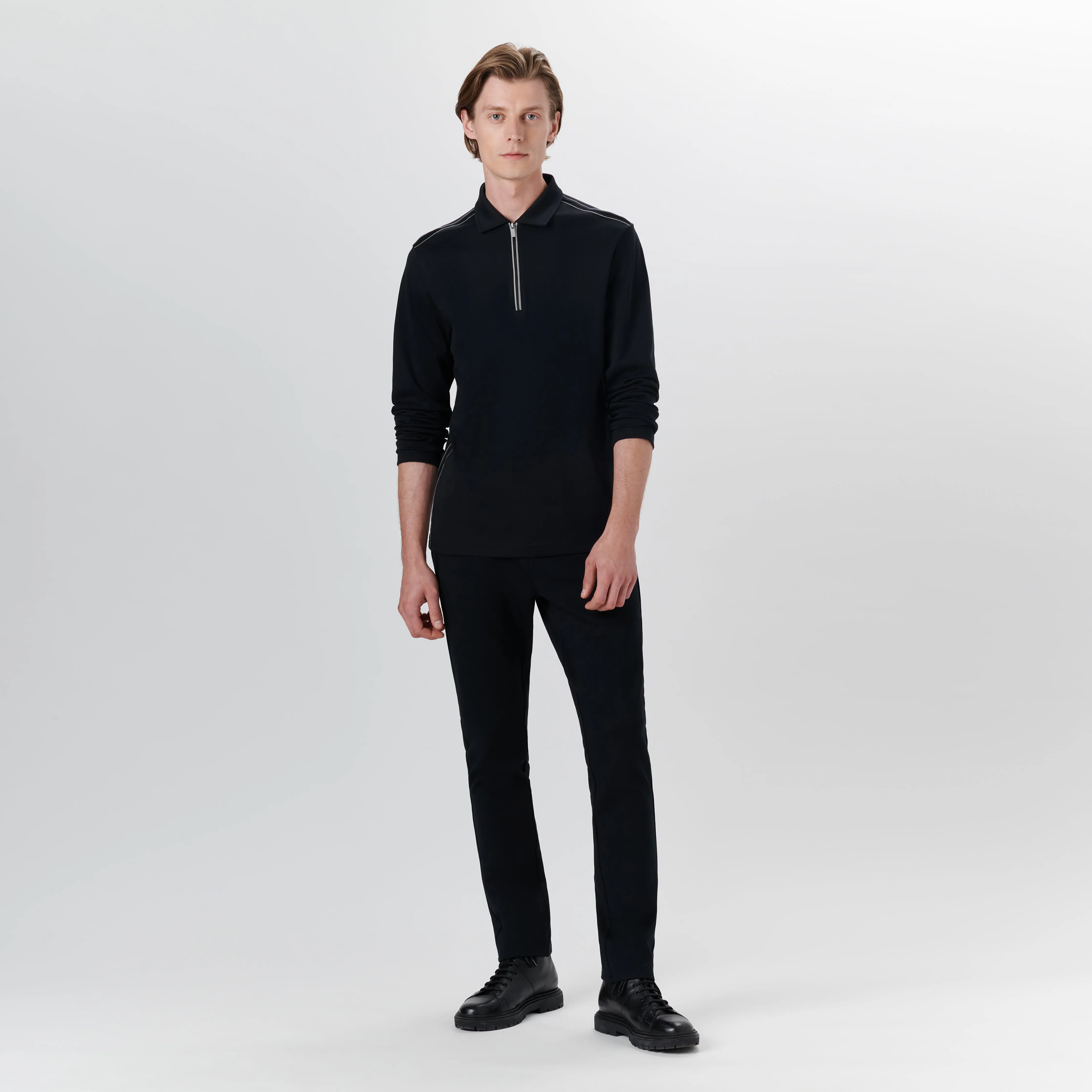 Long Sleeve Quarter Zip Polo sold by Bugatchi product image thumbnail 5