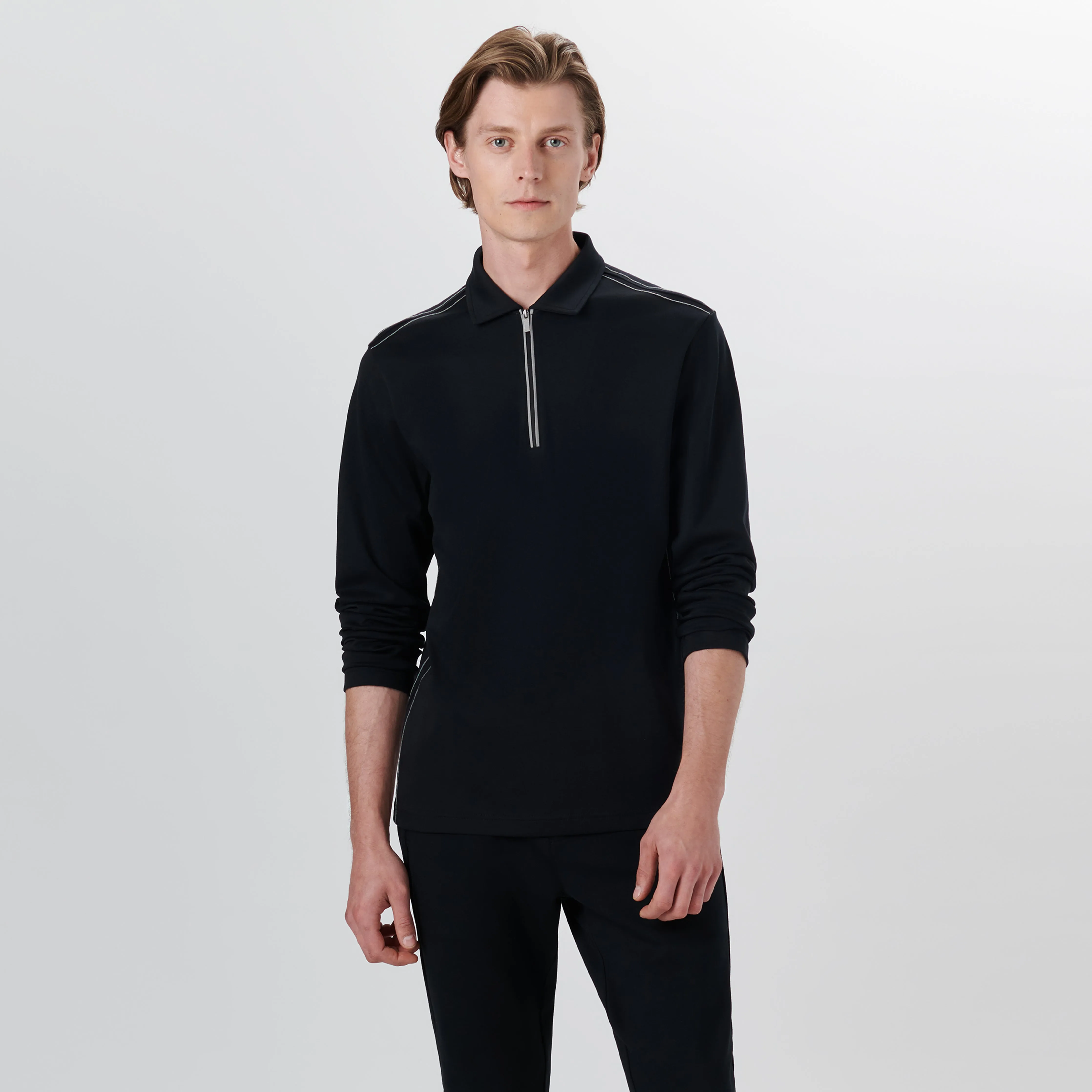 Long Sleeve Quarter Zip Polo sold by Bugatchi product image thumbnail 2