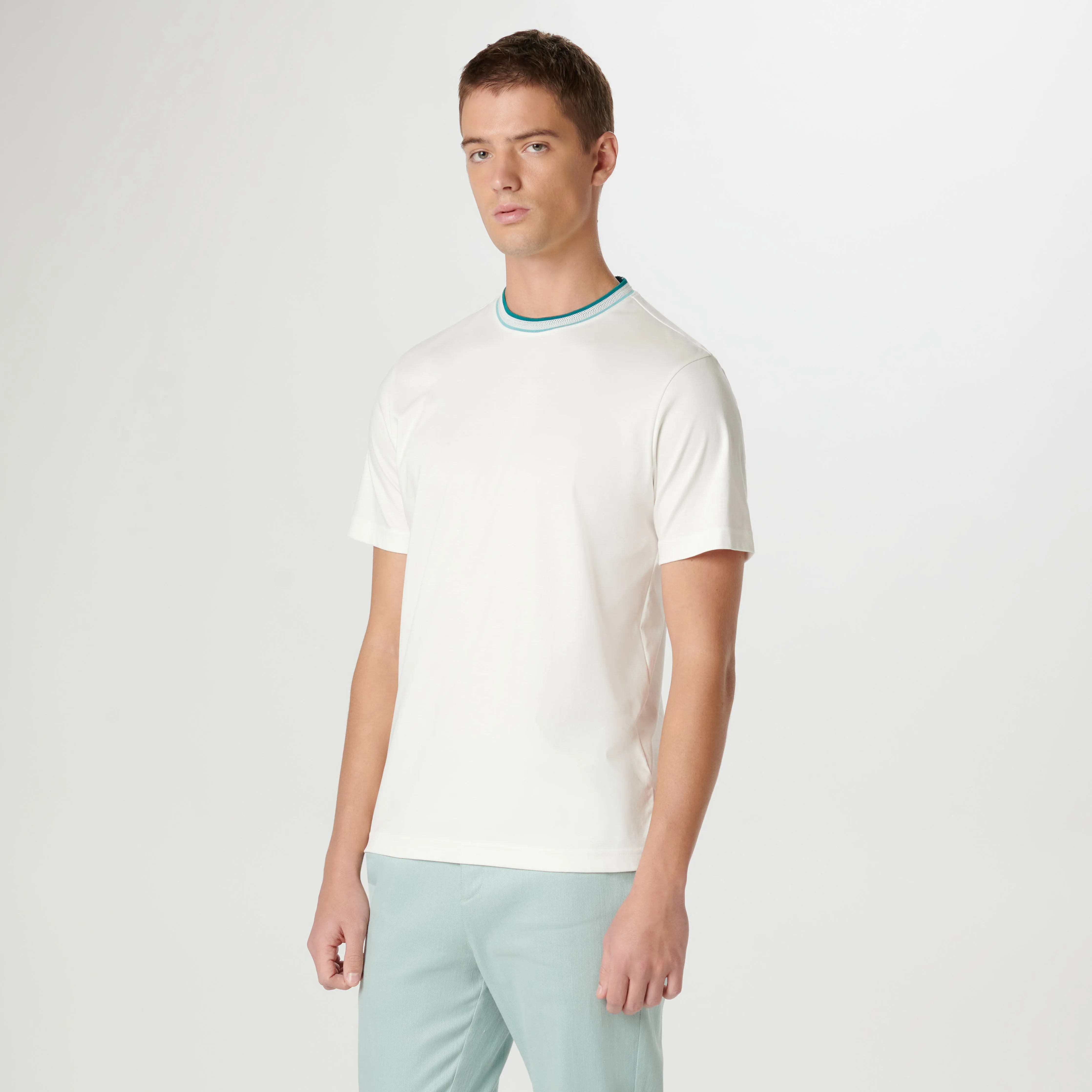 Crew Neck Pima T-Shirt sold by Bugatchi product image thumbnail 3