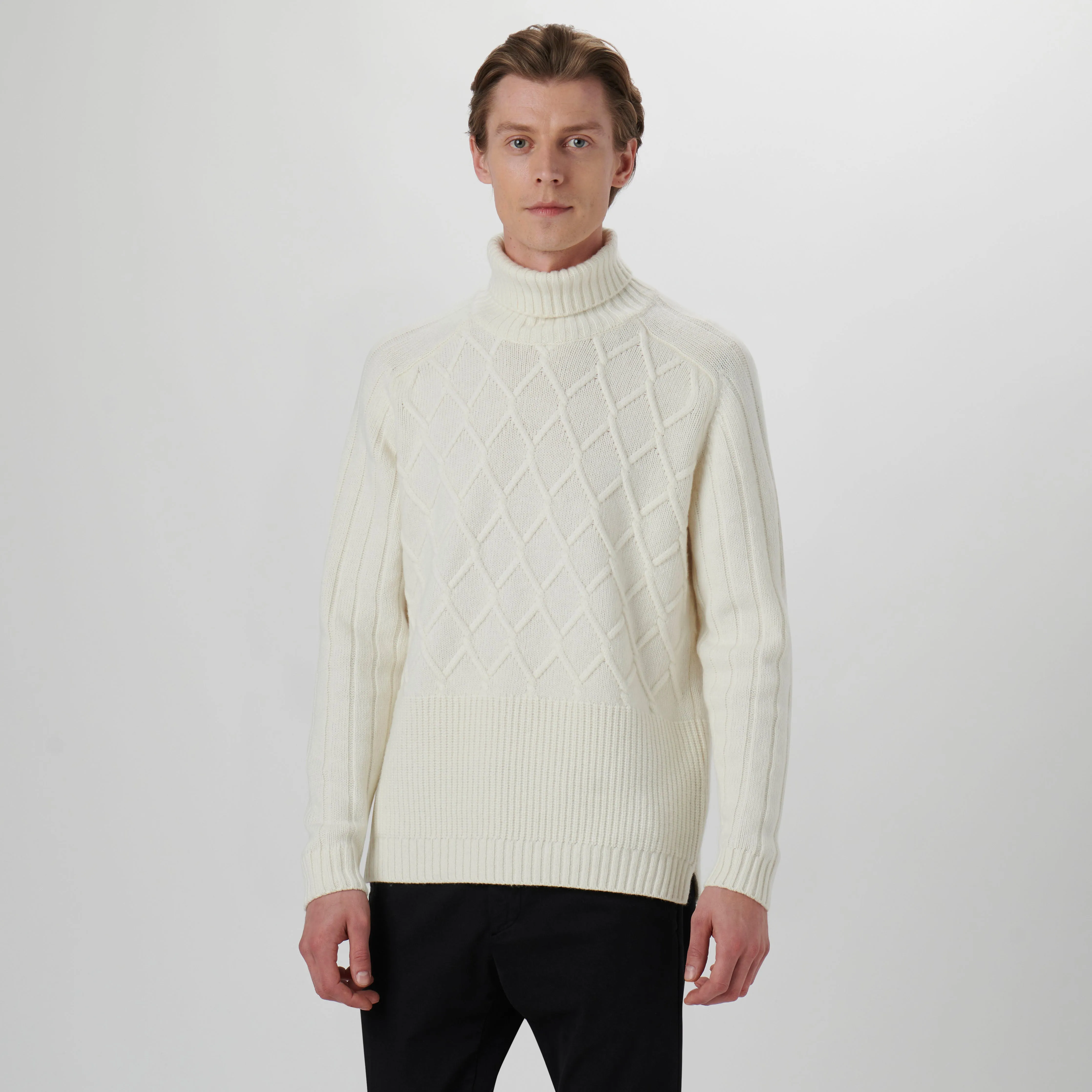 Diamond Stitch Turtleneck Sweater sold by Bugatchi product image thumbnail 2