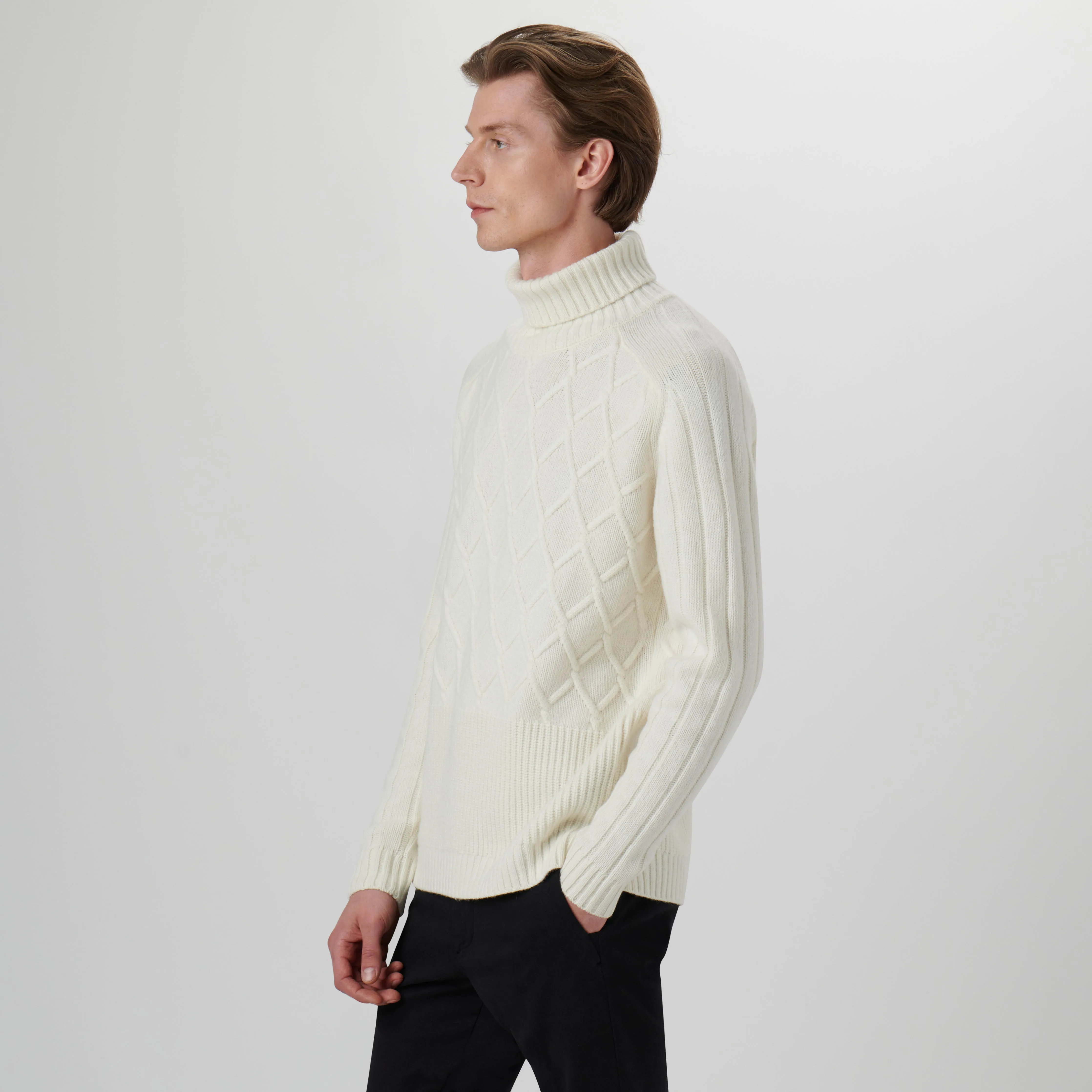 Diamond Stitch Turtleneck Sweater sold by Bugatchi product image thumbnail 3
