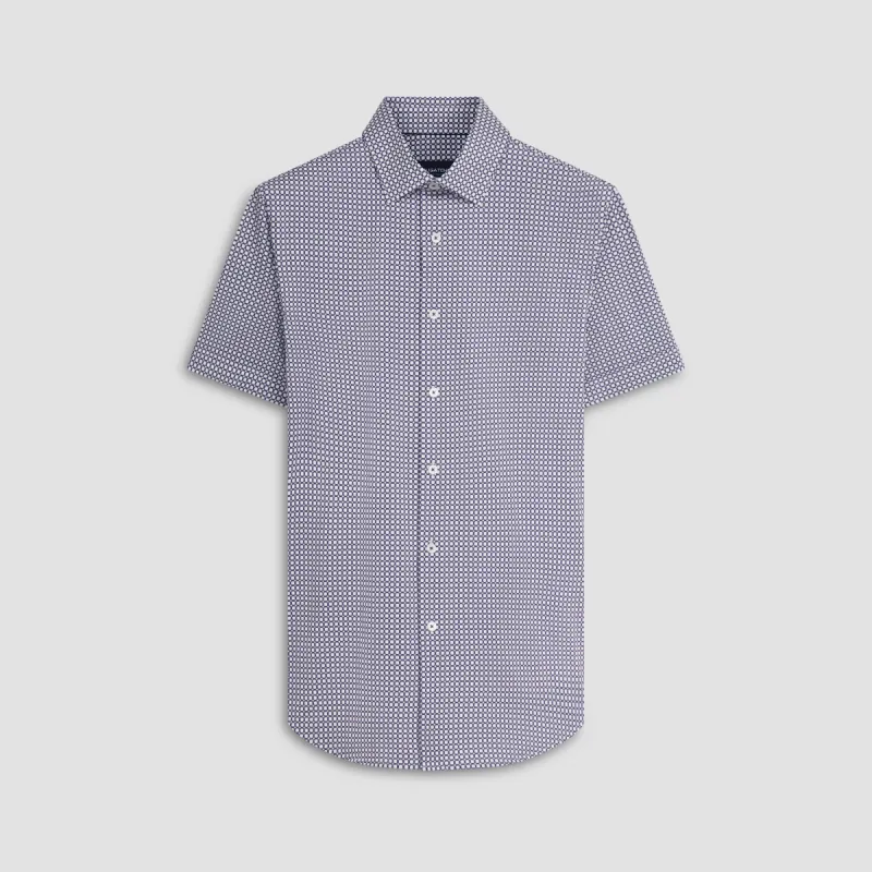 Miles Geometric Print OoohCotton Short Sleeve Shirt sold by Bugatchi