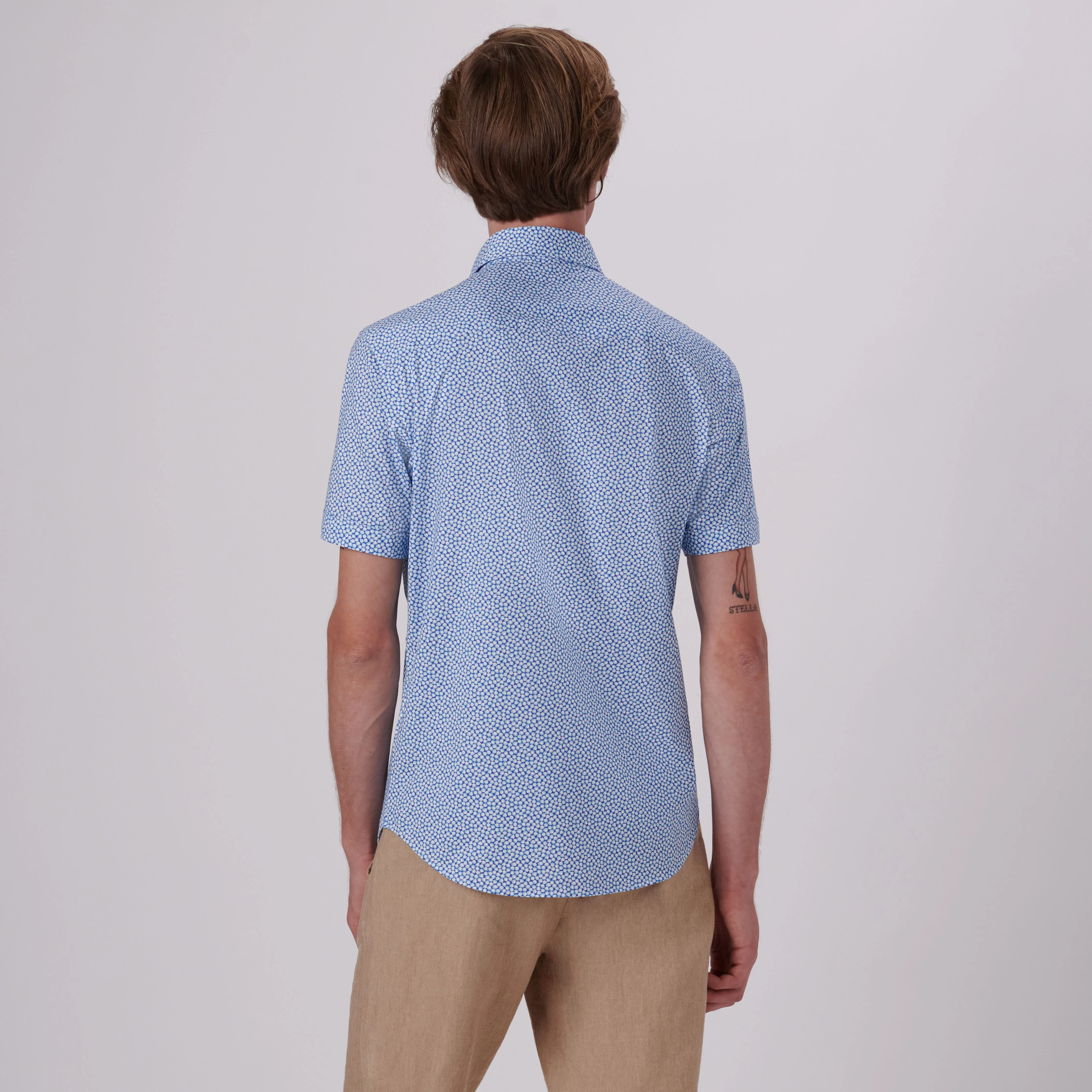 Miles Abstract Print OoohCotton Short Sleeve Shirt sold by Bugatchi product image thumbnail 4