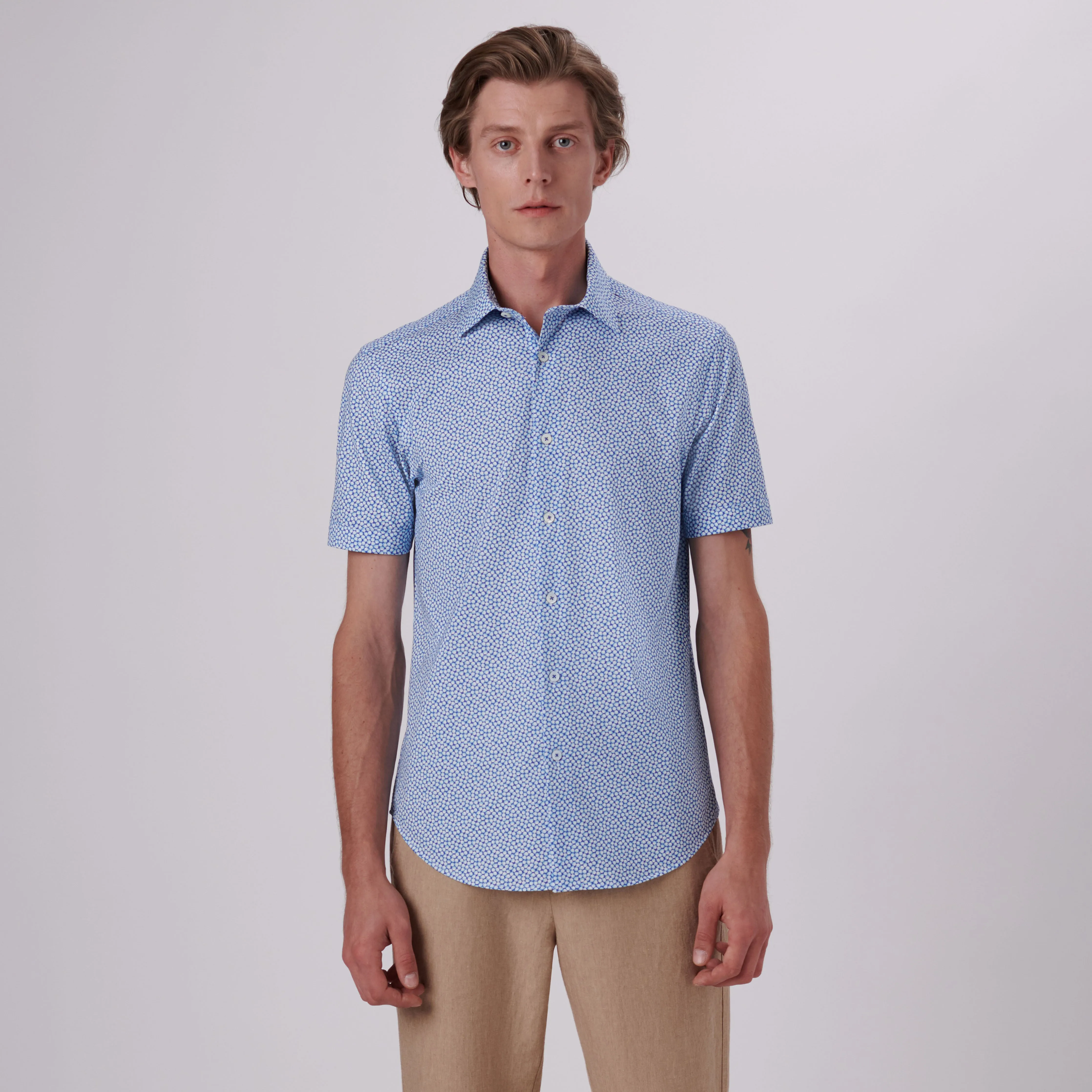 Miles Abstract Print OoohCotton Short Sleeve Shirt sold by Bugatchi product image thumbnail 2