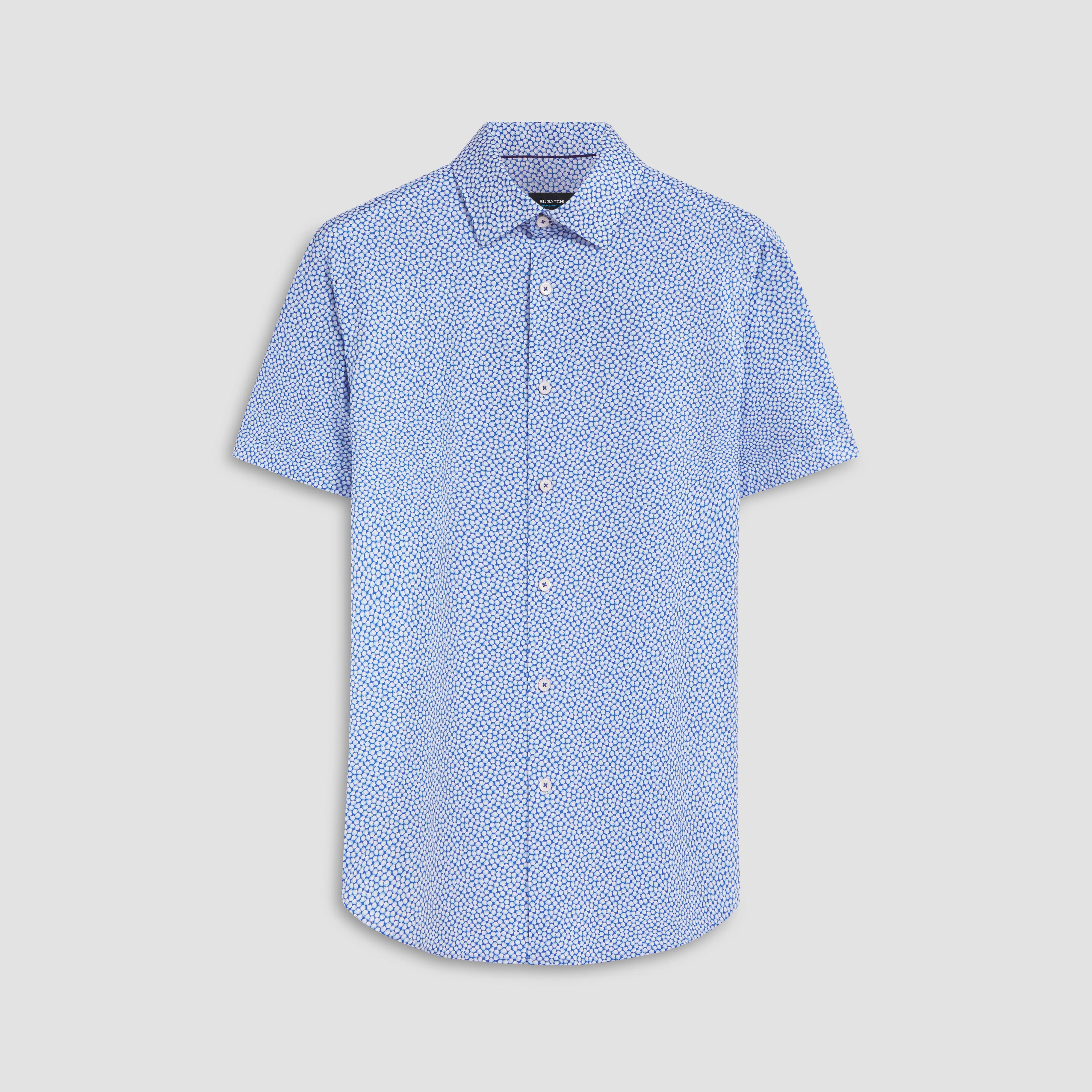 Miles Abstract Print OoohCotton Short Sleeve Shirt sold by Bugatchi