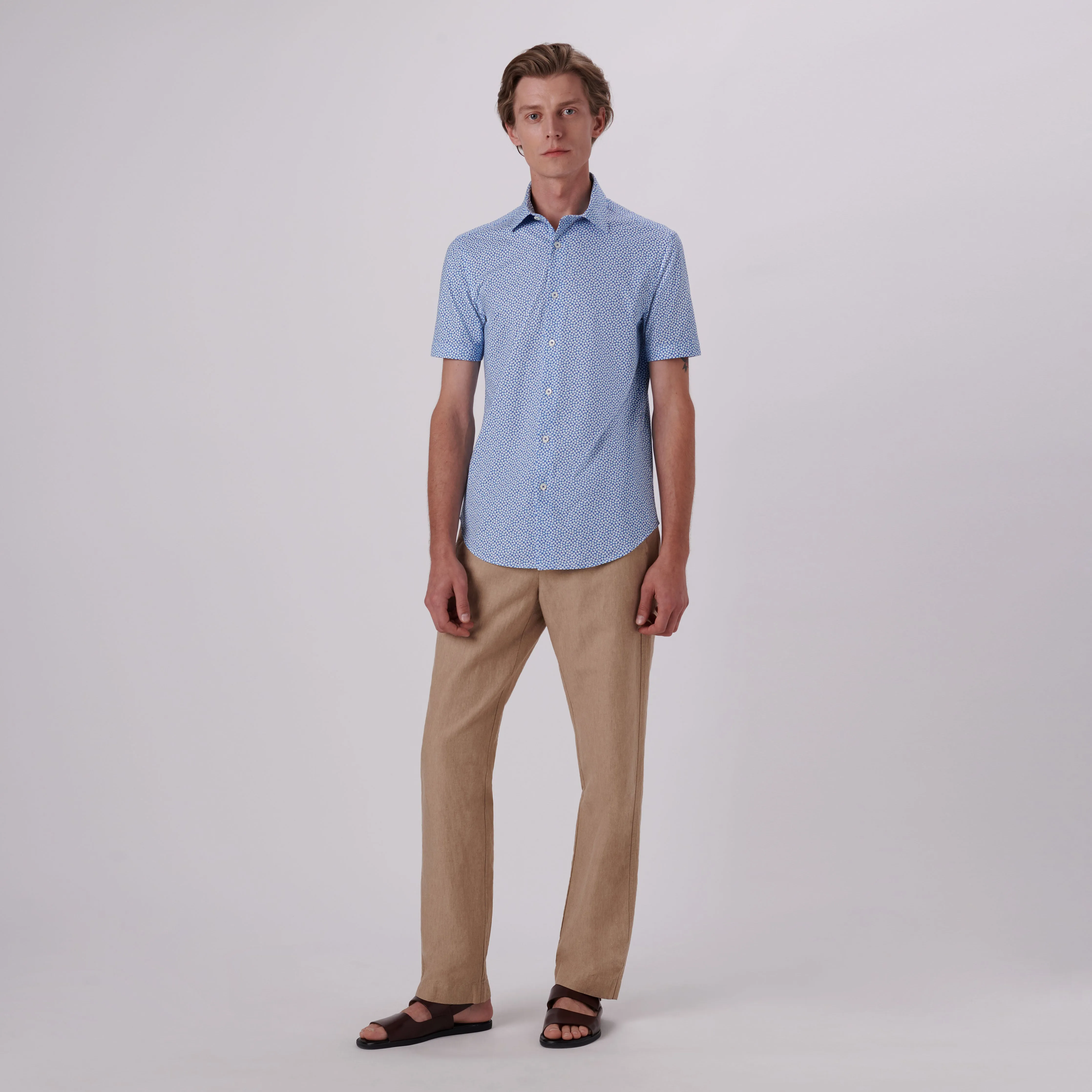 Miles Abstract Print OoohCotton Short Sleeve Shirt sold by Bugatchi product image thumbnail 5