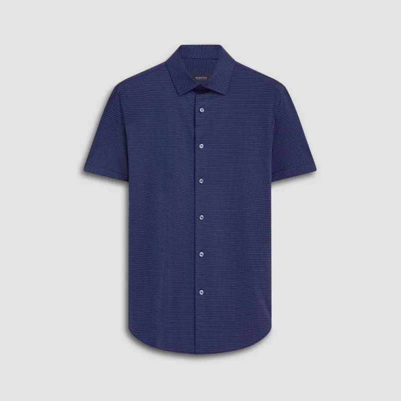 Miles Chalk Stripe Print OoohCotton Short Sleeve Shirt sold by Bugatchi