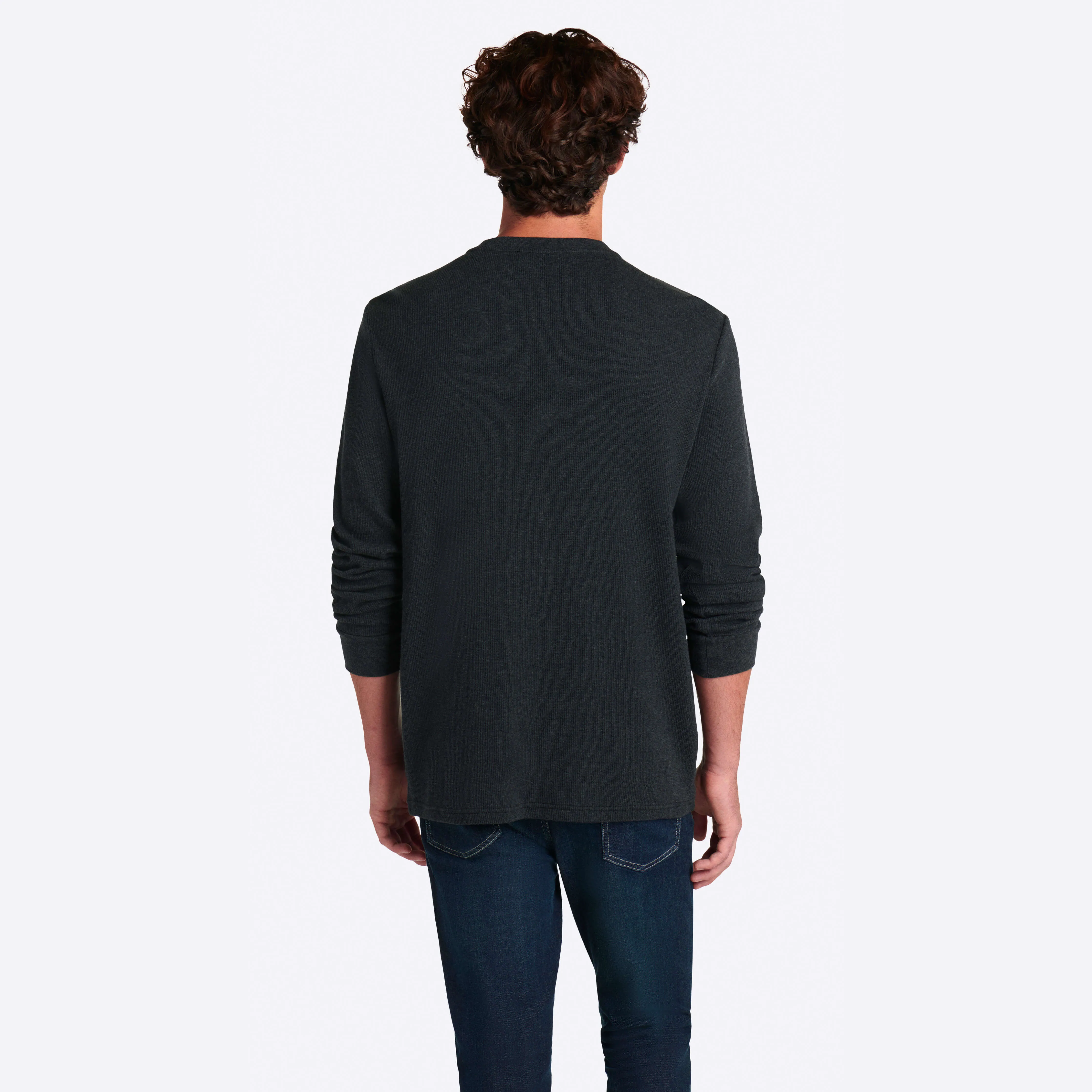 COMFORT Heather Waffle Knit Three Button Henley sold by Bugatchi product image thumbnail 5