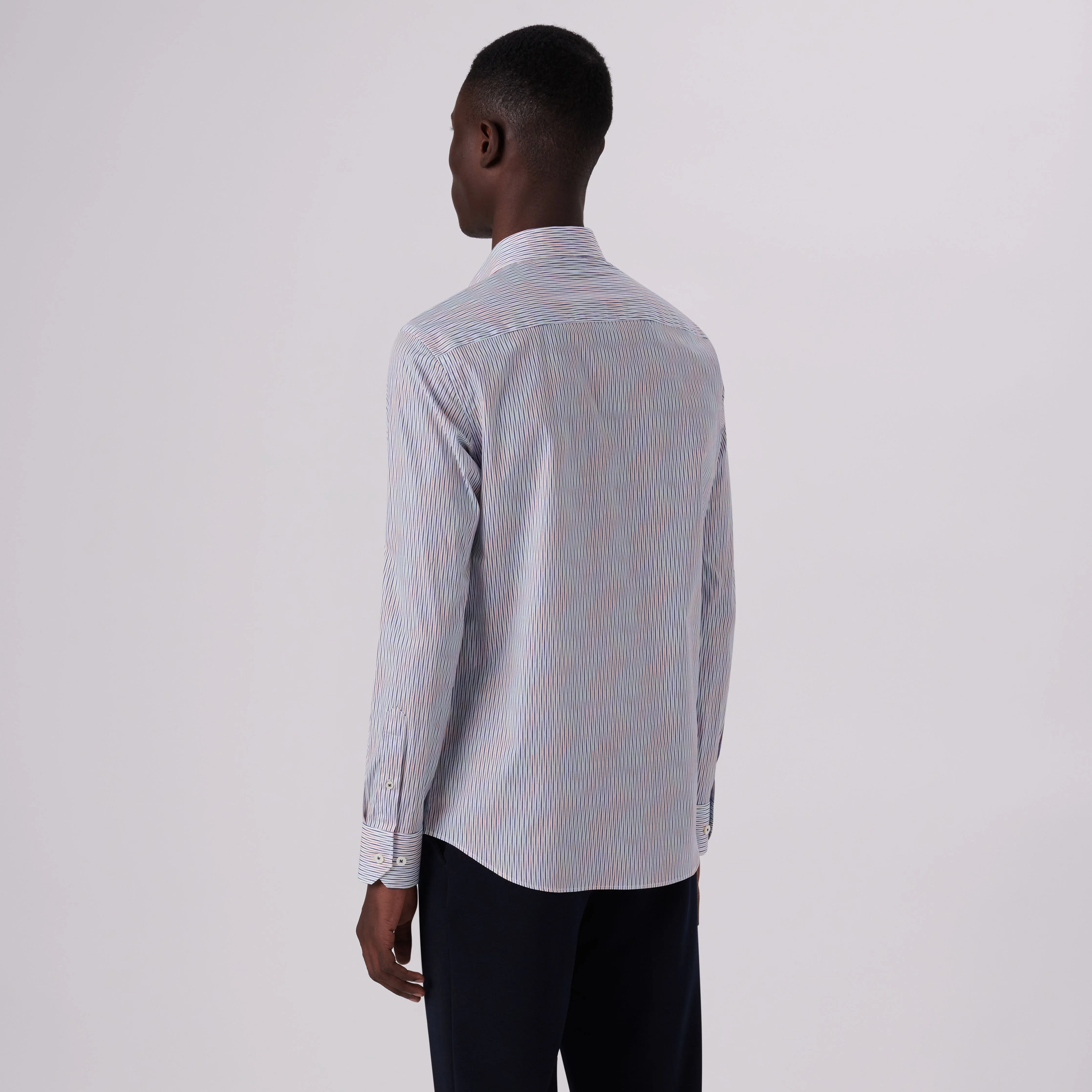 Axel Interrupted Stripe Print Shirt sold by Bugatchi product image thumbnail 4