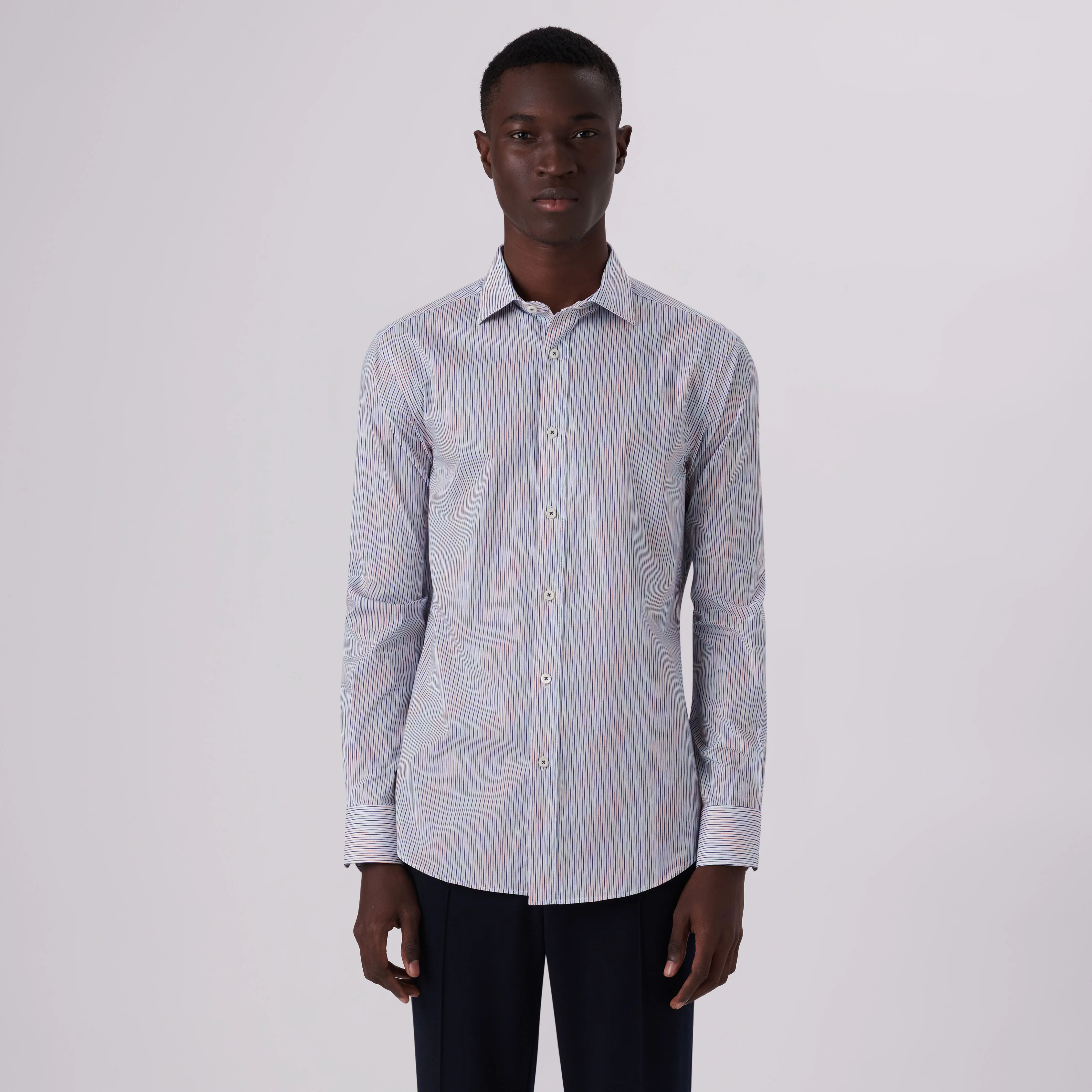 Axel Interrupted Stripe Print Shirt sold by Bugatchi product image thumbnail 2