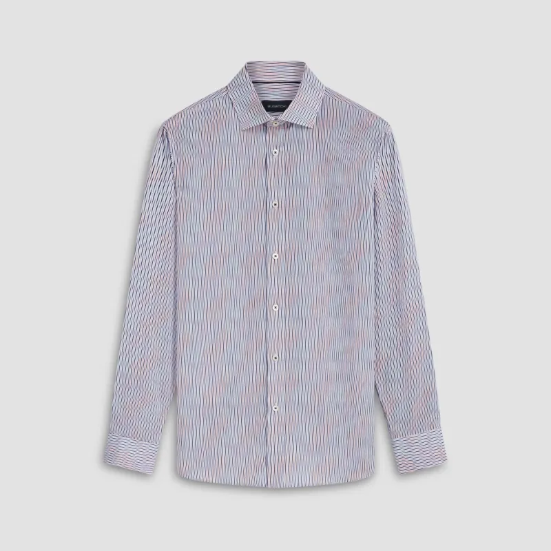Axel Interrupted Stripe Print Shirt sold by Bugatchi