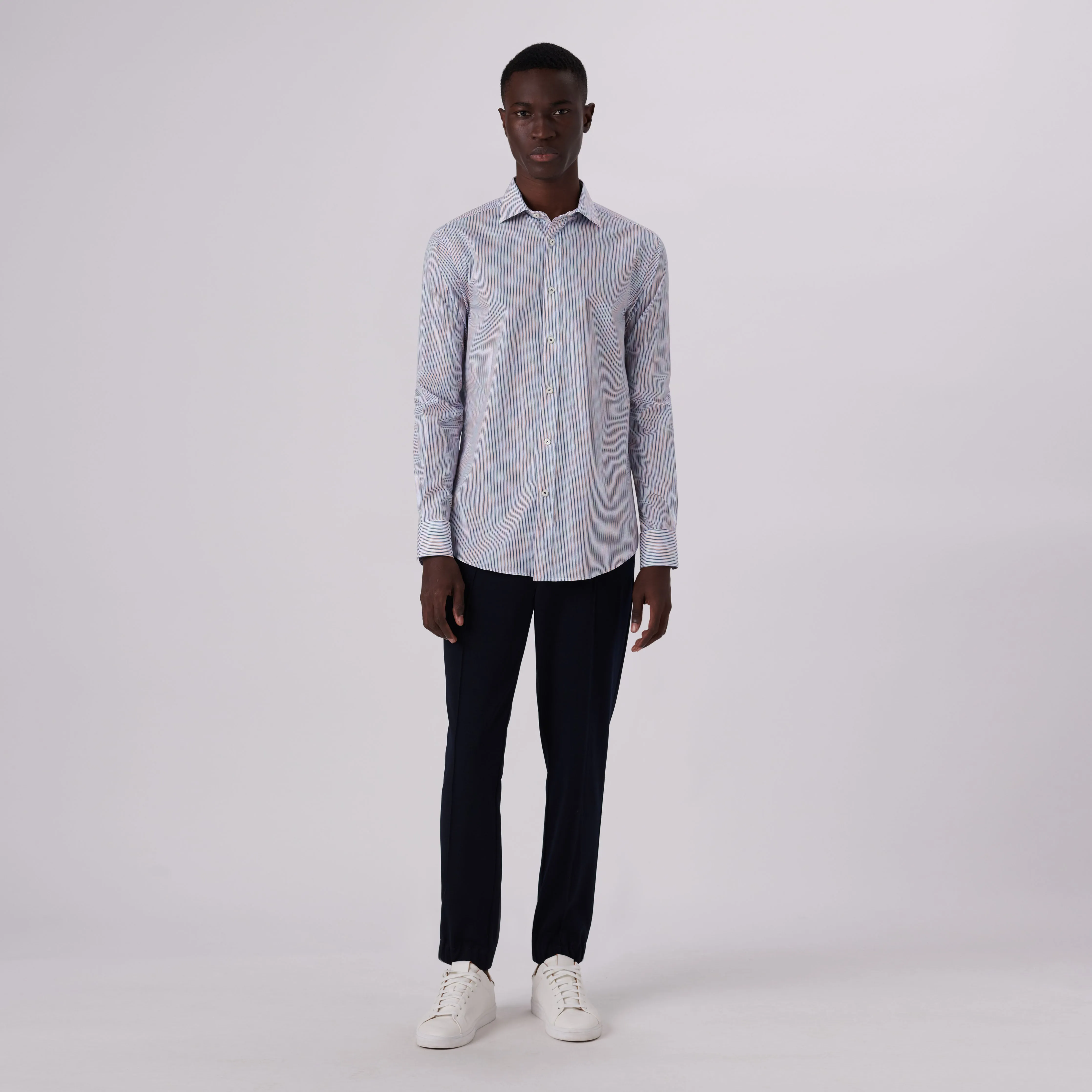 Axel Interrupted Stripe Print Shirt sold by Bugatchi product image thumbnail 5
