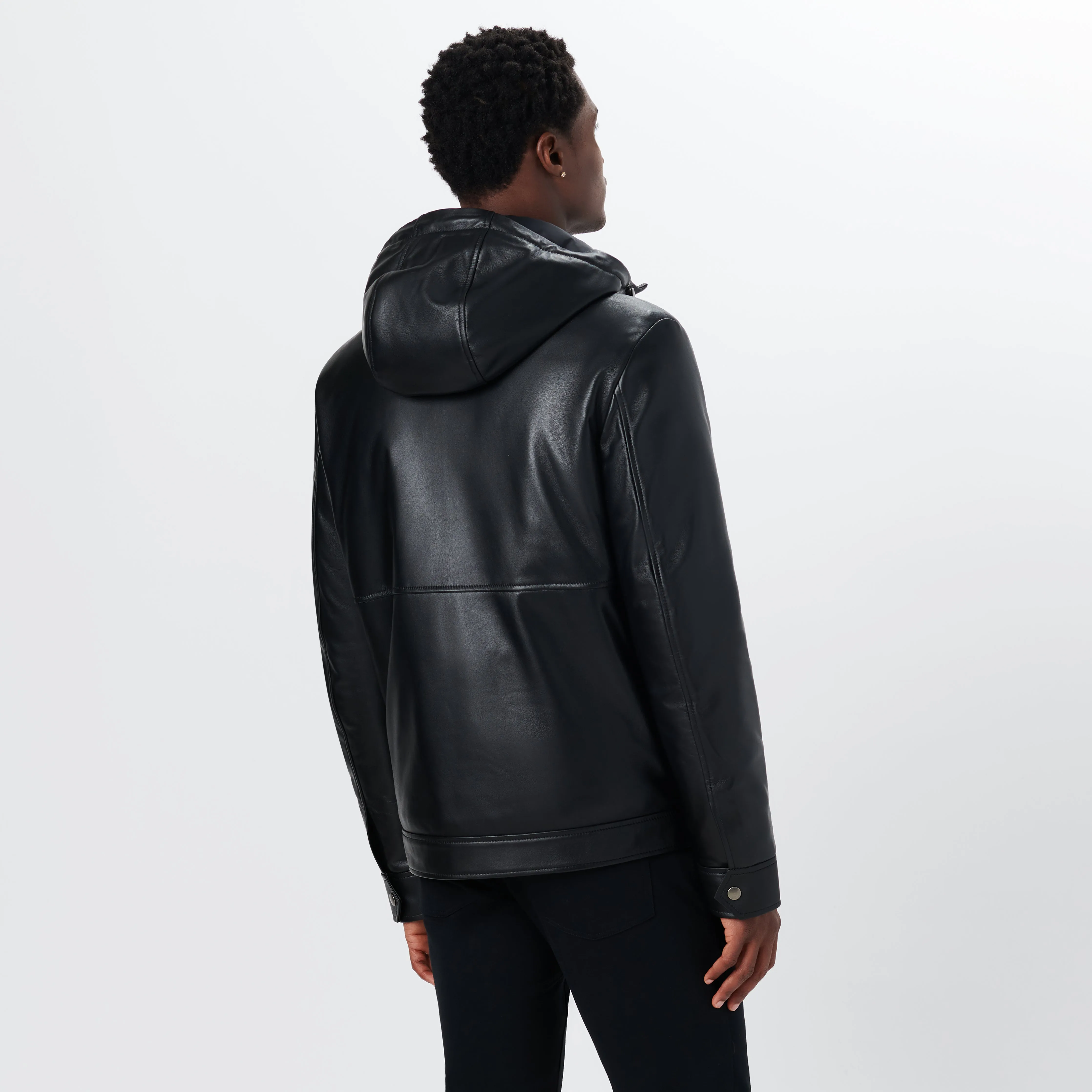 Leather Bomber Jacket with Hood sold by Bugatchi product image thumbnail 4