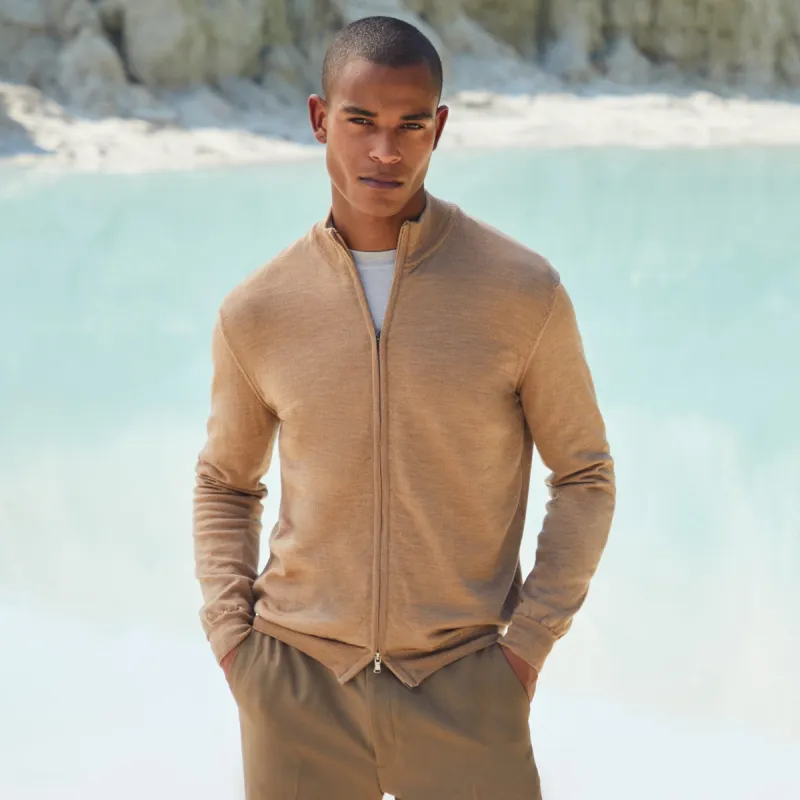 Super Merino Solid Sweater Jacket sold by Bugatchi