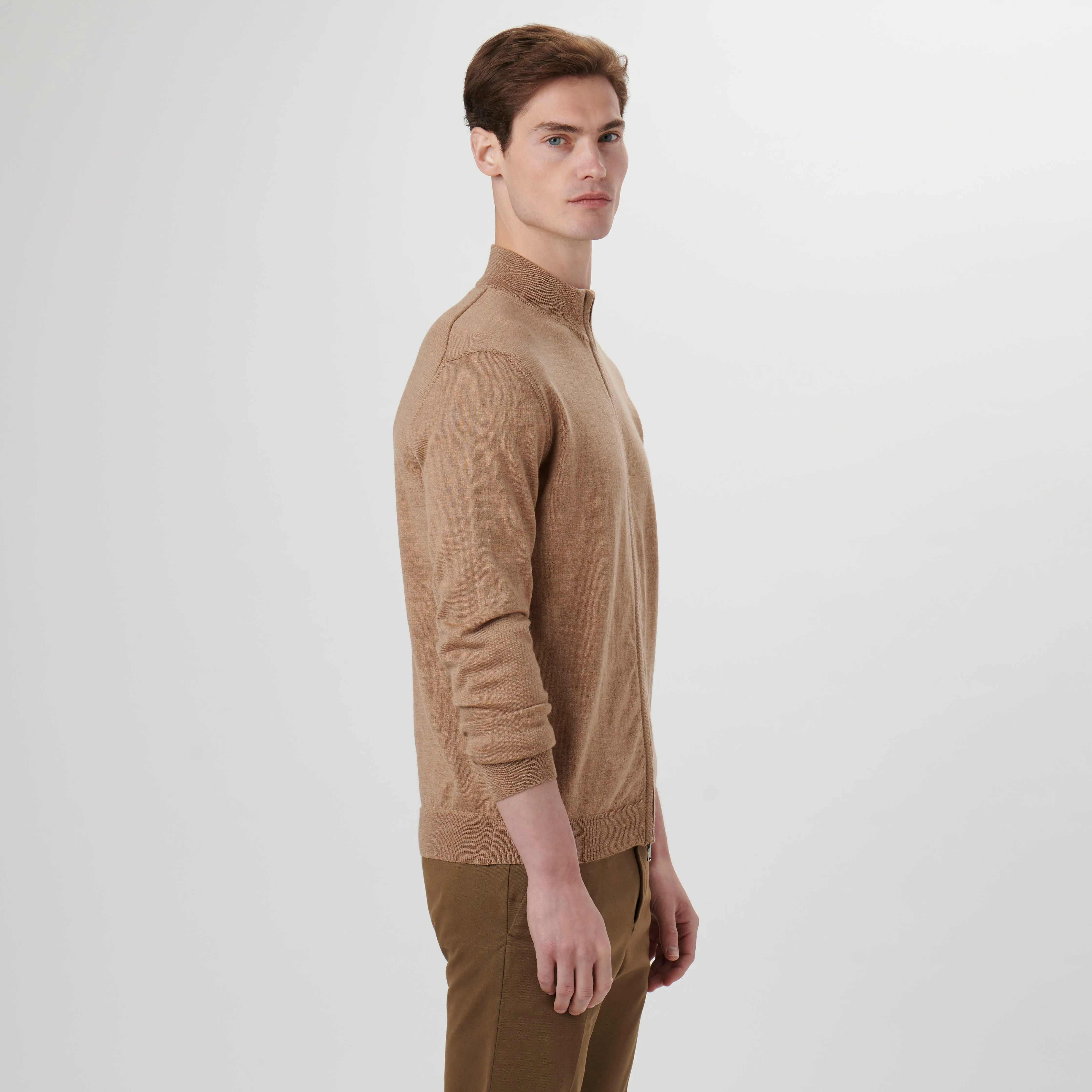 Super Merino Solid Sweater Jacket sold by Bugatchi product image thumbnail 4