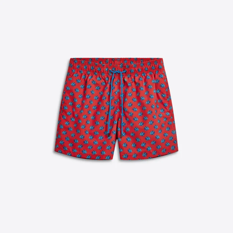 ARCHER Fish Print Swim Trunks sold by Bugatchi
