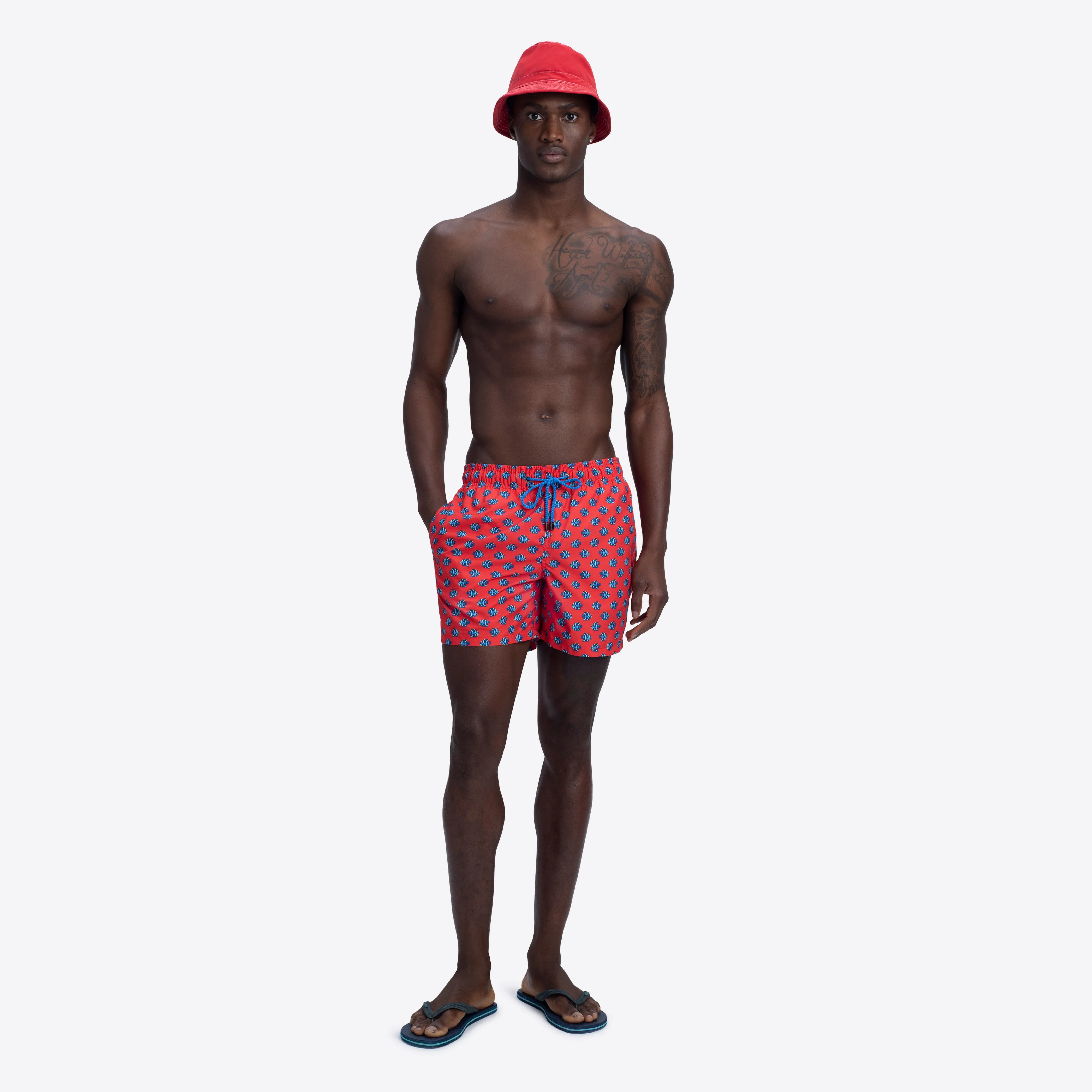 ARCHER Fish Print Swim Trunks sold by Bugatchi product image thumbnail 5